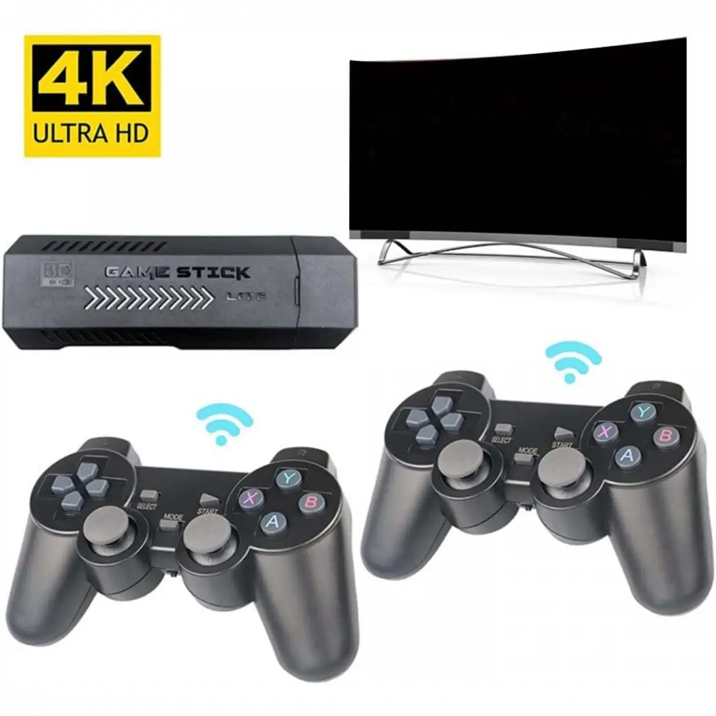 2.4g Kablosuz Denetleyici Hd 4K Hd Video 2 Kollu Oyun Konsolu Oyun Seti