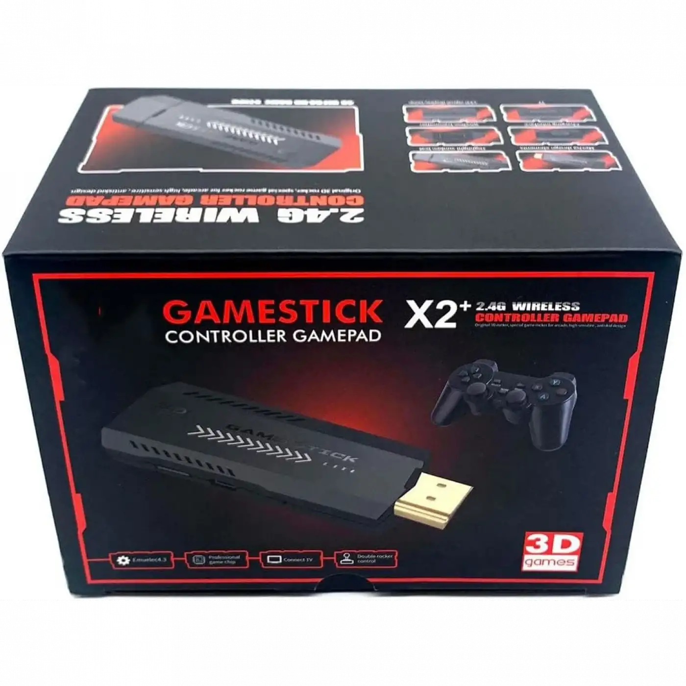 2.4g Kablosuz Denetleyici Hd 4K Hd Video 2 Kollu Oyun Konsolu Oyun Seti