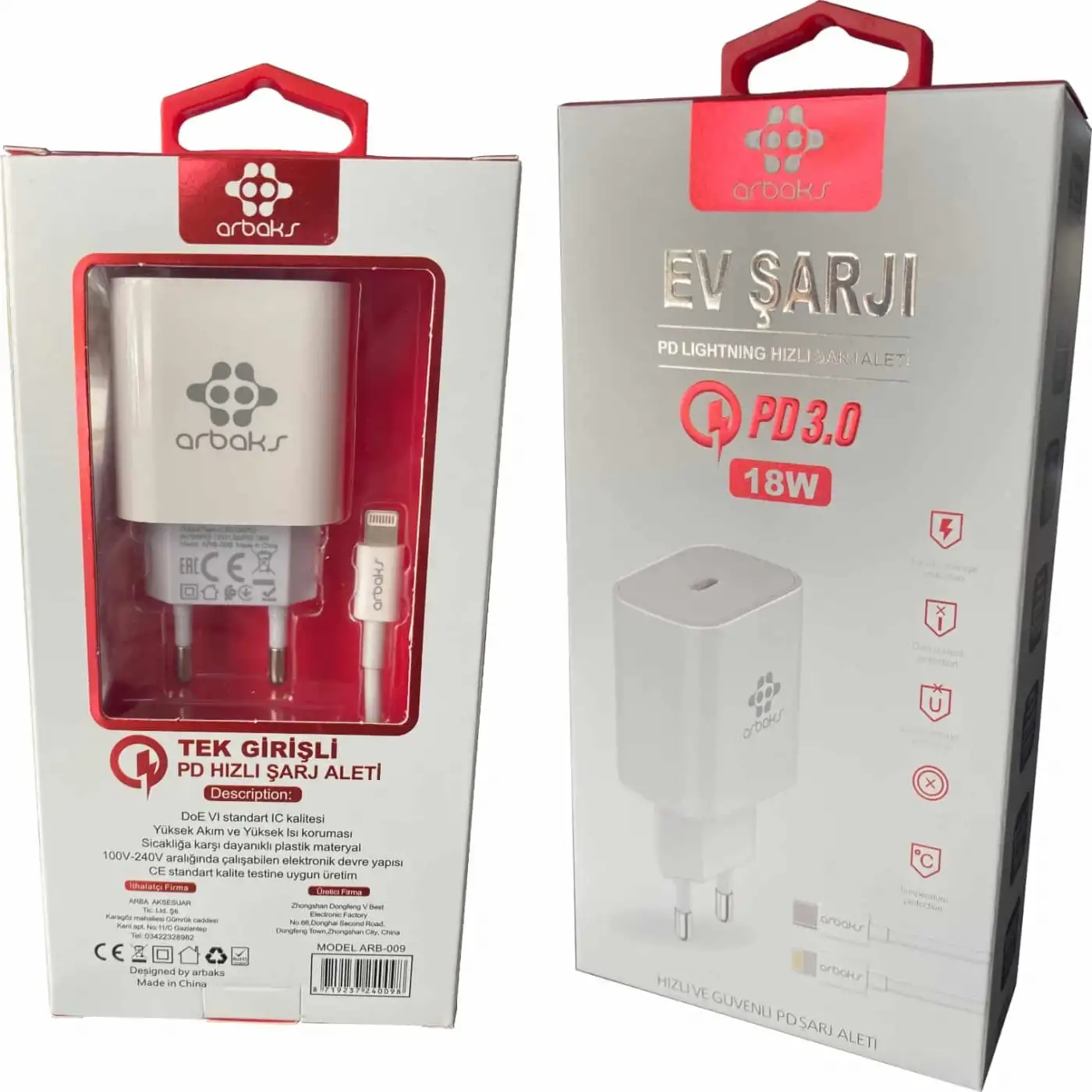 25W PD QC3 TYPE-C To İphone Şarj Aleti Arbaks ARB-013L