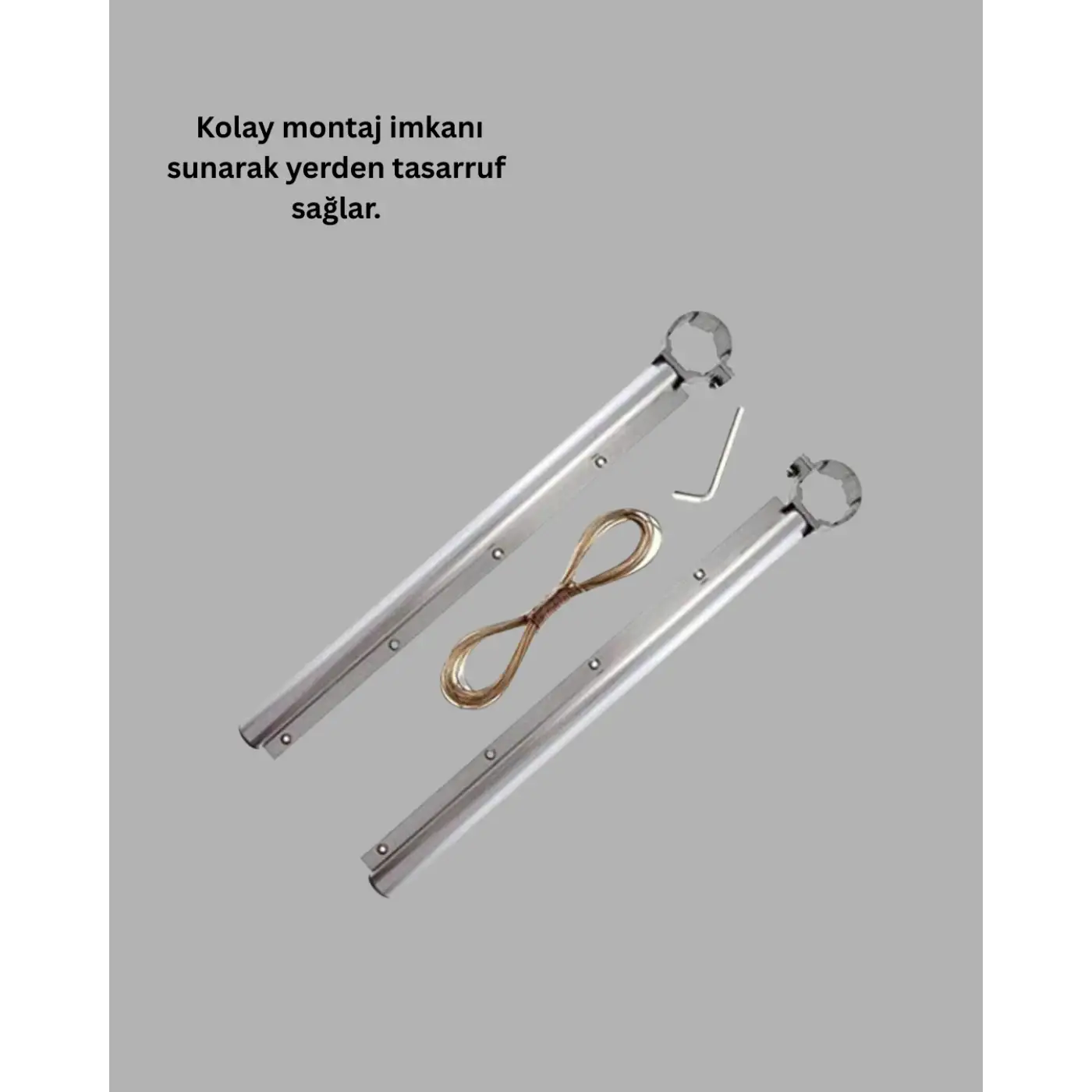 25x60 cm Çamaşır Askılığı Kare Balkon Demiri İçin Dayanıklı Tasarım