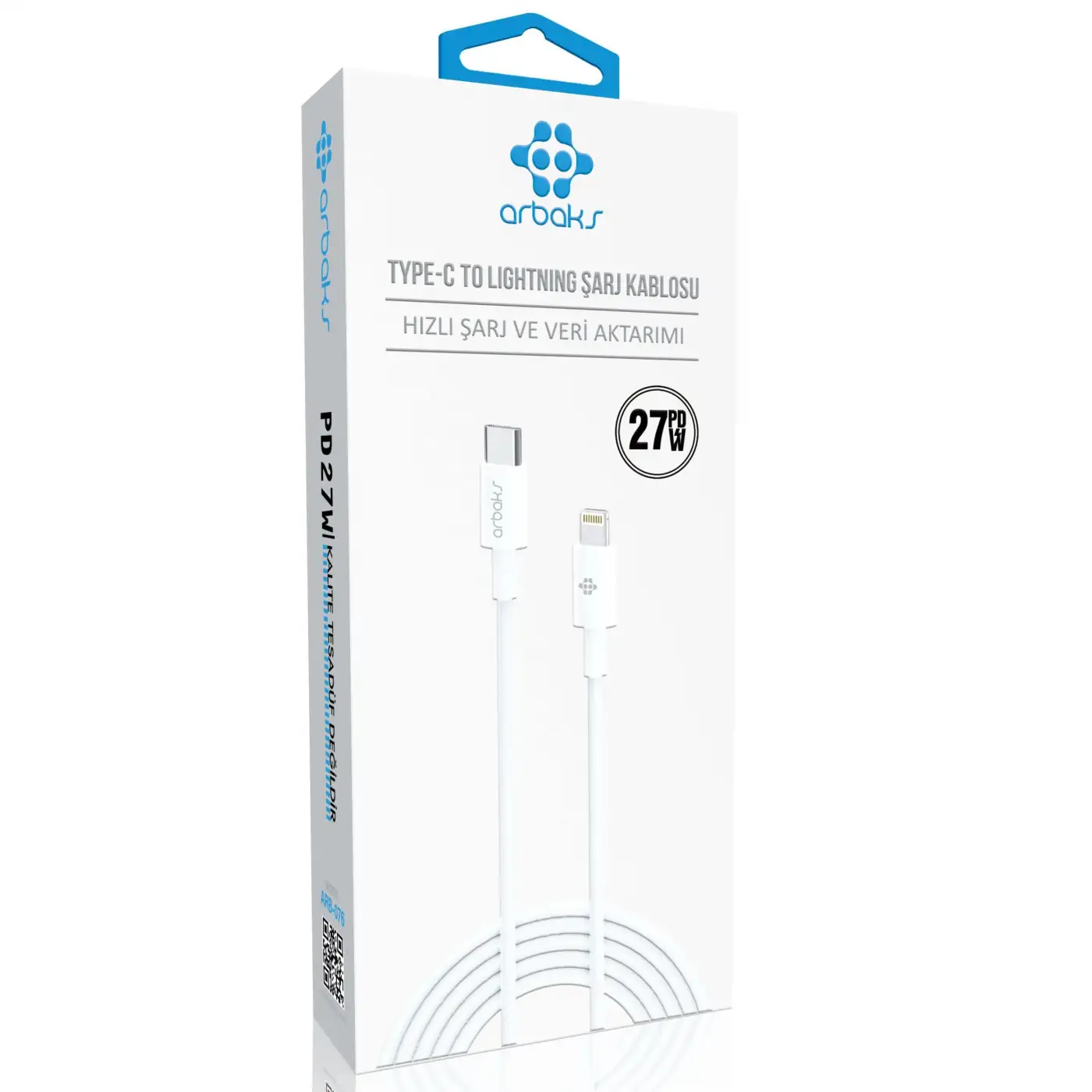 27W PD Lightning iphone Şarj Kablosu Arbaks ARB-076