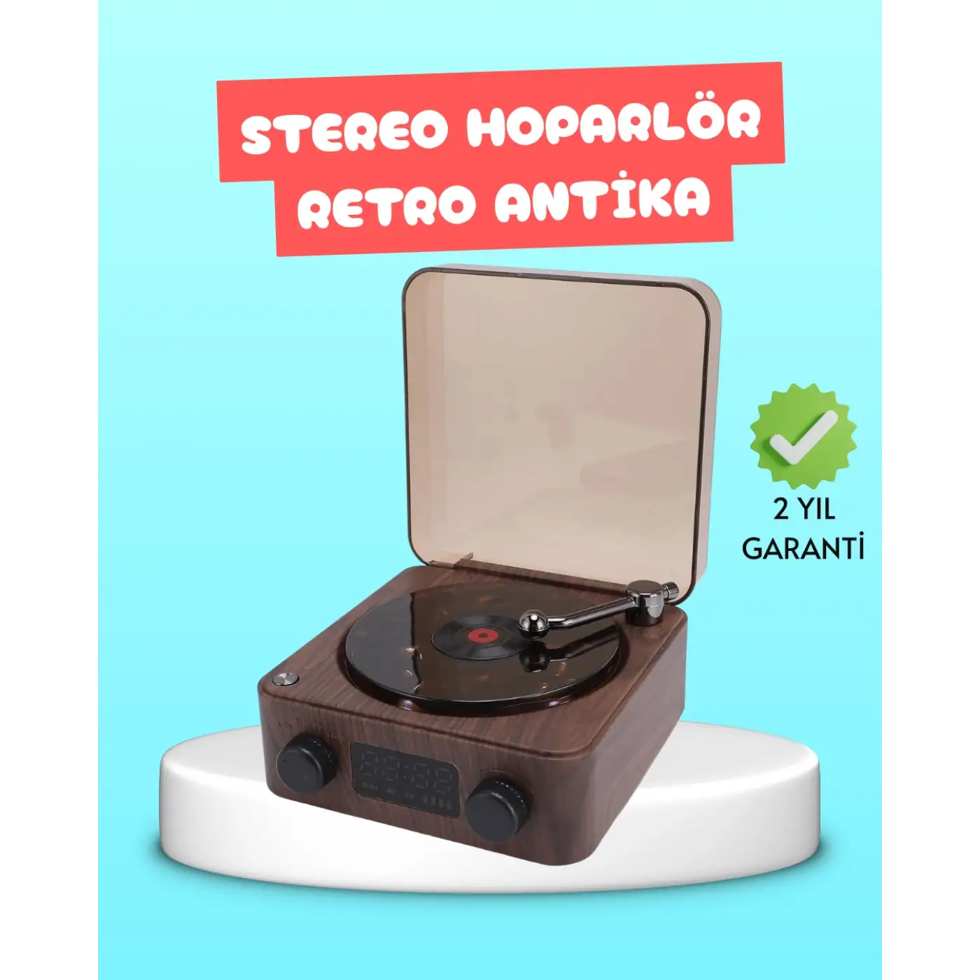 3-1 Arada Gece Lambalı Bluetooth Hoparlör – Saat Ekranlı Stereo Ses