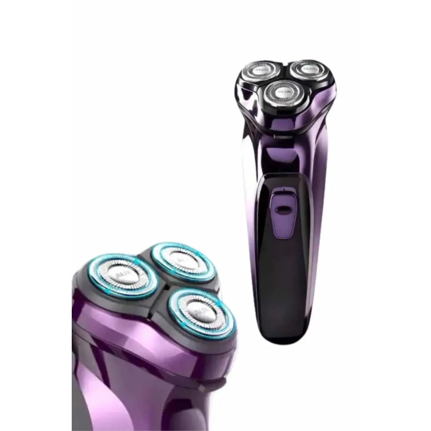 3 Bıçaklı Döner Başlıklı Sakal Sıfır Alma Tıraş Makinesi Profesyonel Paslanmaz Çelik