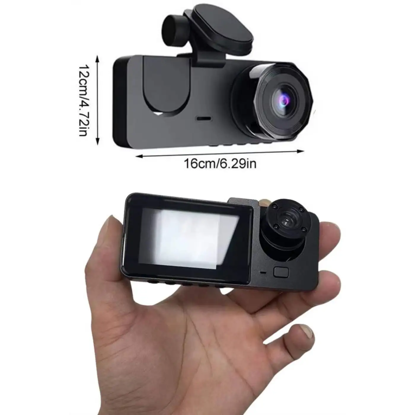 3 Kameralı 2 İnç 1080P Araç İçi Kamera Sürüş Kamerası CarPlay