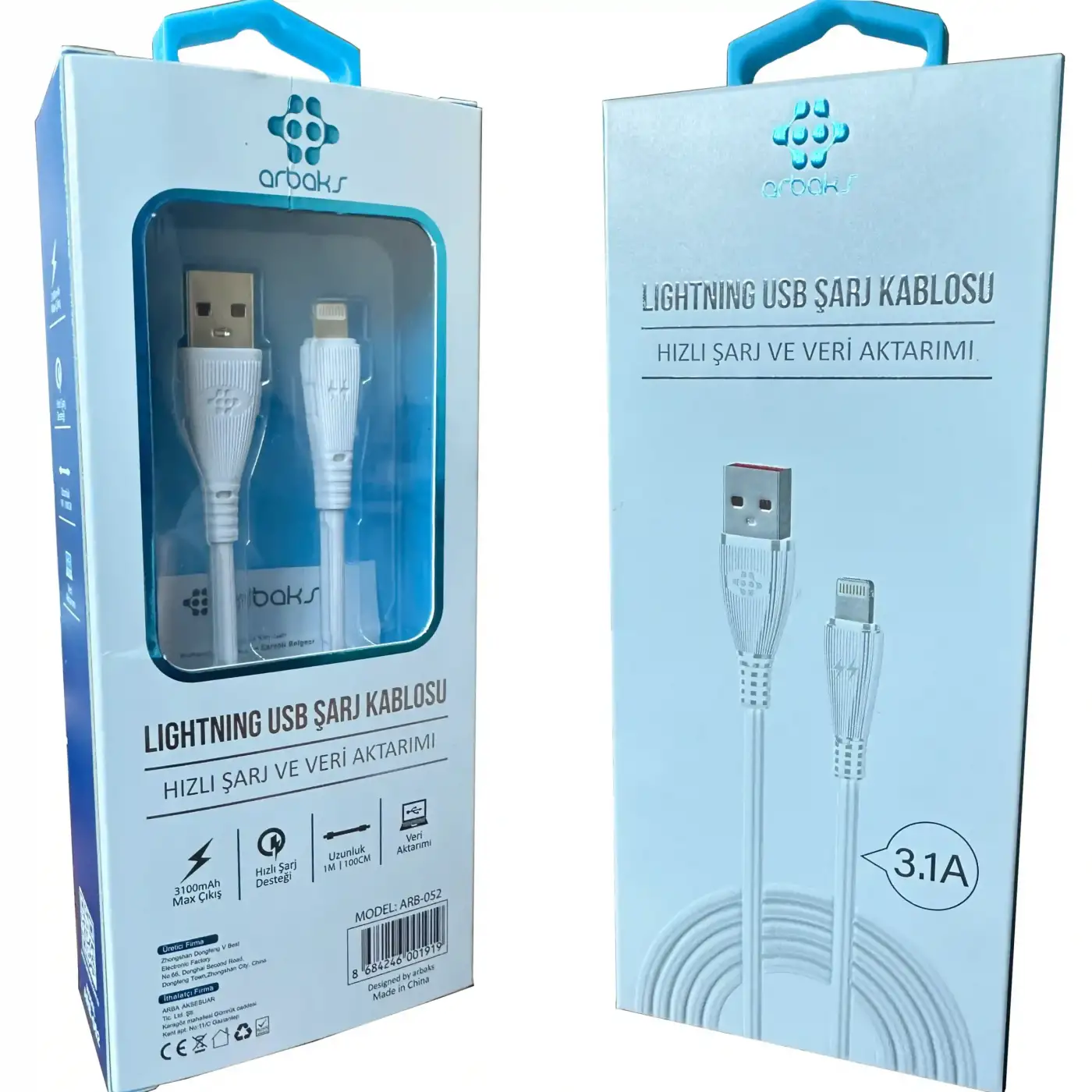 3.1A iphone Şarj Kablosu Arbaks ARB-52