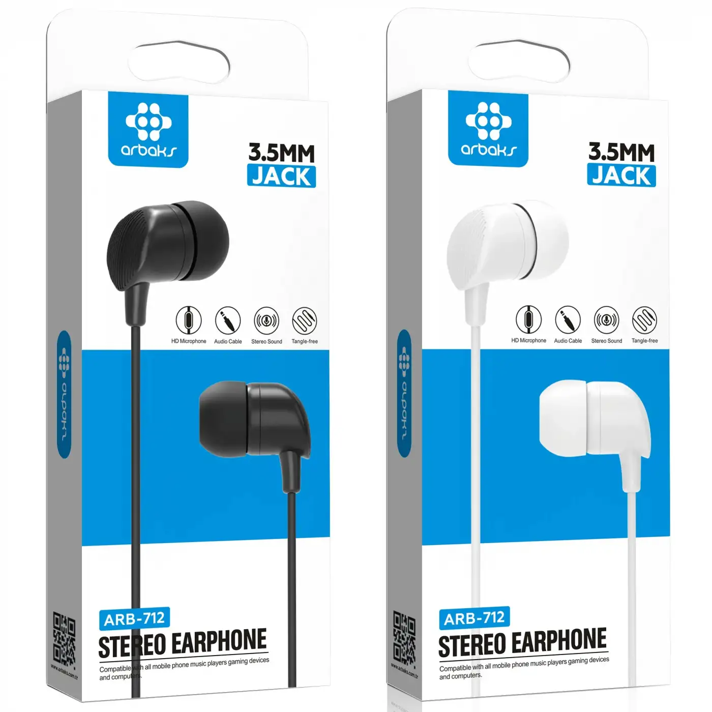 3.5mm Mikrofonlu Kulaklık Arbaks ARB-712 (SİYAH)