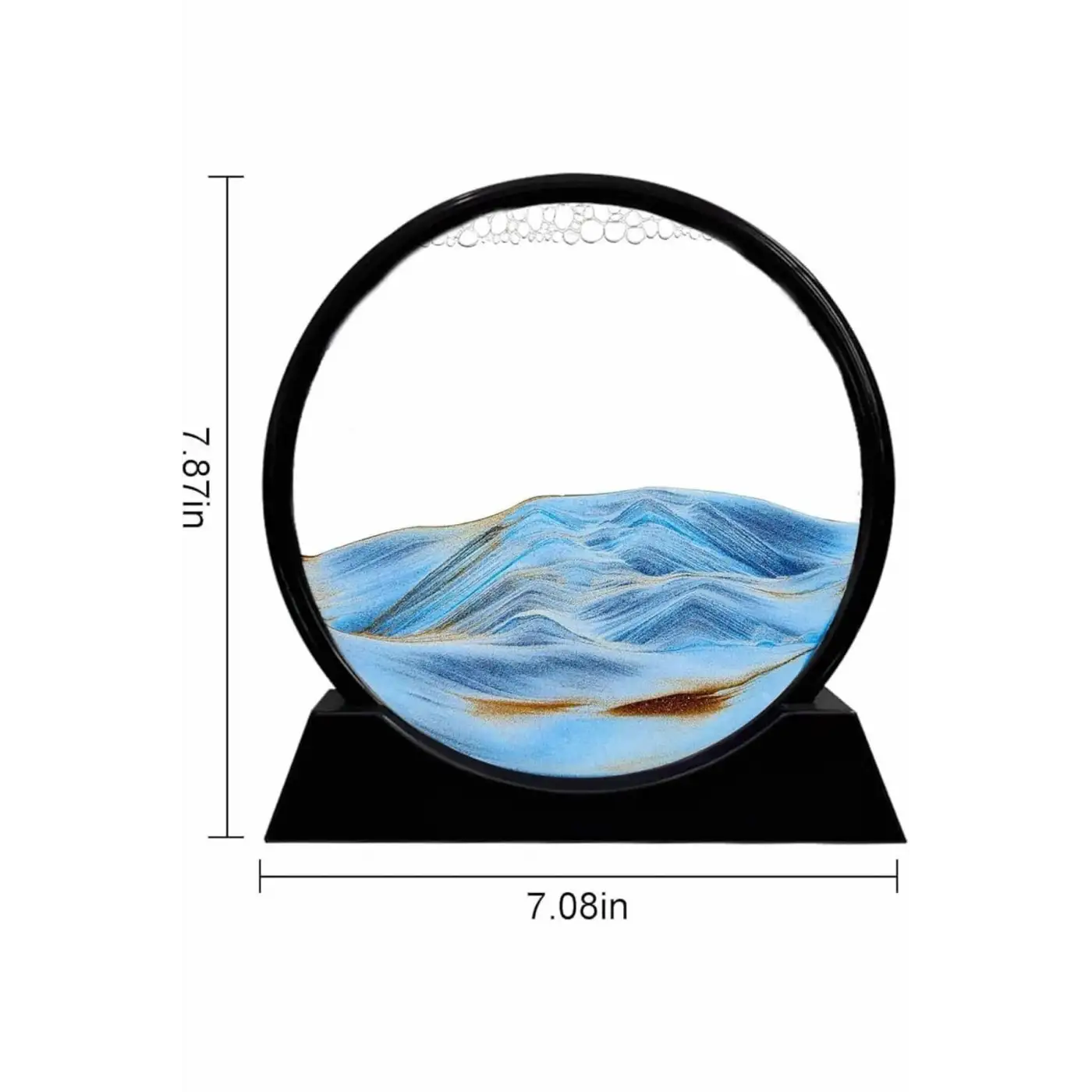 3D LED Işıklı Kum Saati Gece Lambası Hareketli Sulu Kum Saati Orta Boy