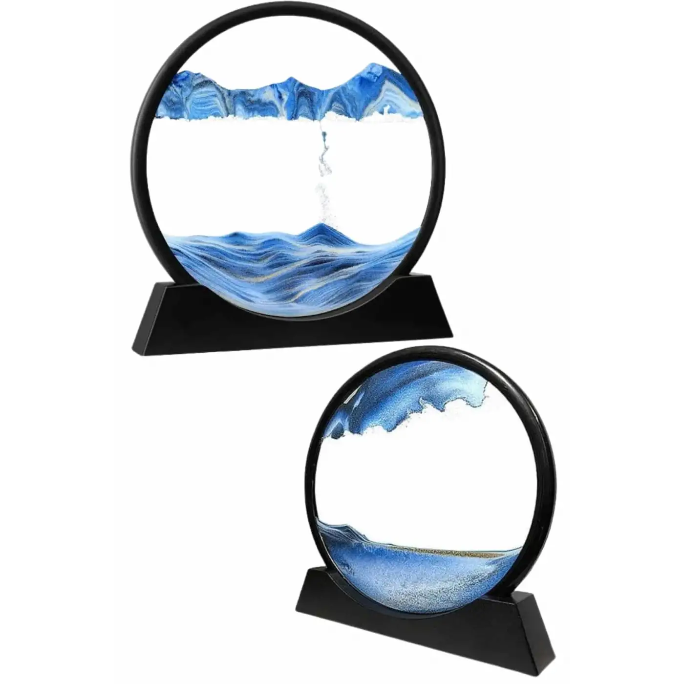 3D LED Işıklı Kum Saati Gece Lambası Hareketli Sulu Kum Saati Orta Boy