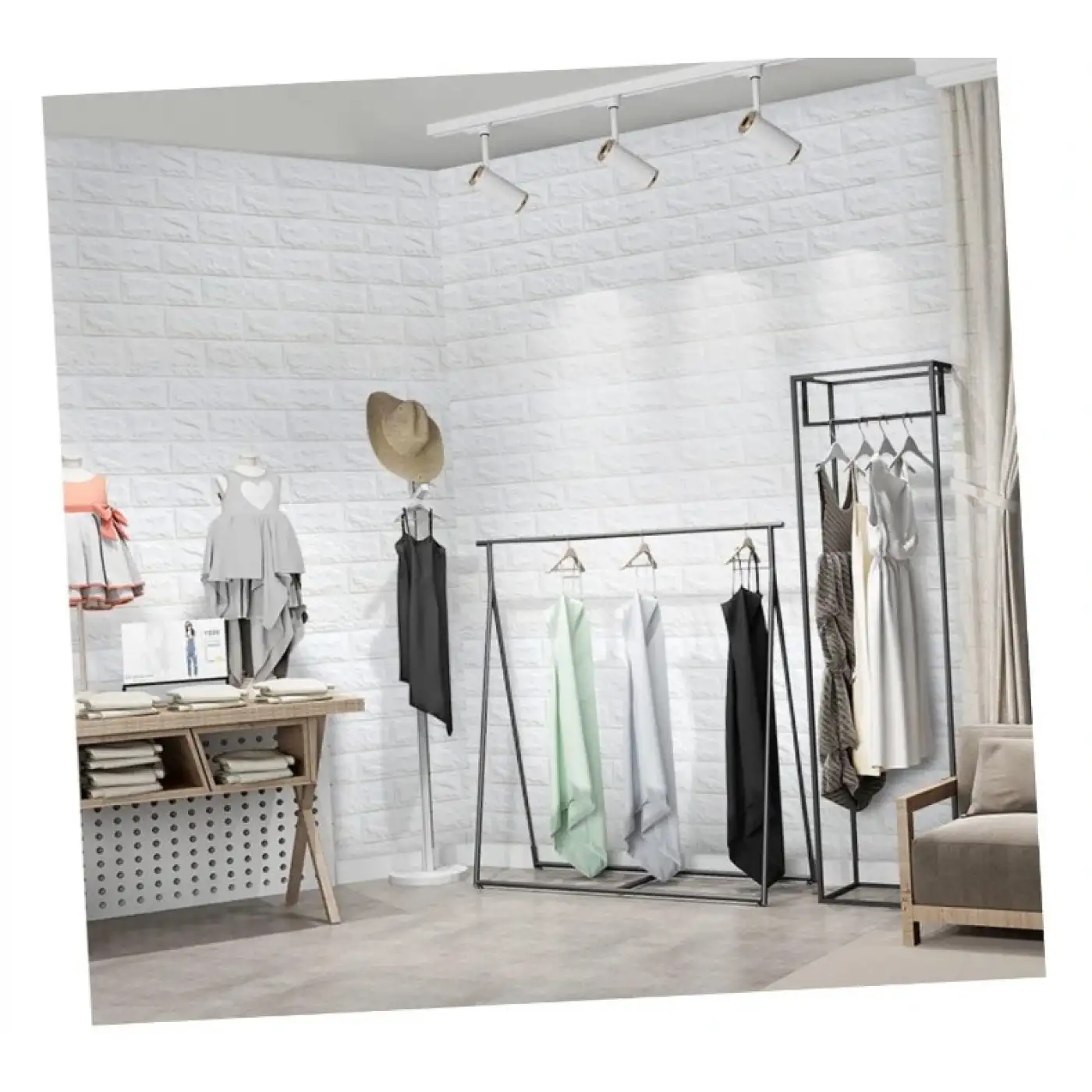 3D Tuğla Desenli Kendinden Yapışkanlı Duvar Paneli 58x38 cm