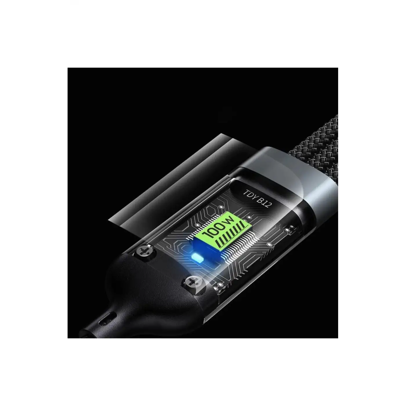 3in1 100W Hızlı Şarj ve Data Kablosu, 1.2m Halat Örgü Kırılmaz Uç, USB-C Lightning Micro Uyumlu, Dayanıklı Çoklu Cihaz Şarj Kablosu