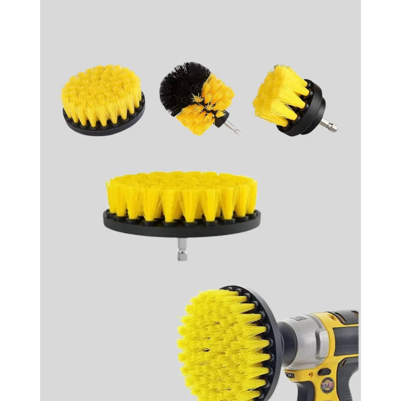 3’lü Matkap Temizlik Fırçası Seti – Banyo, Mutfak ve Araç Jantı İçin Etkili