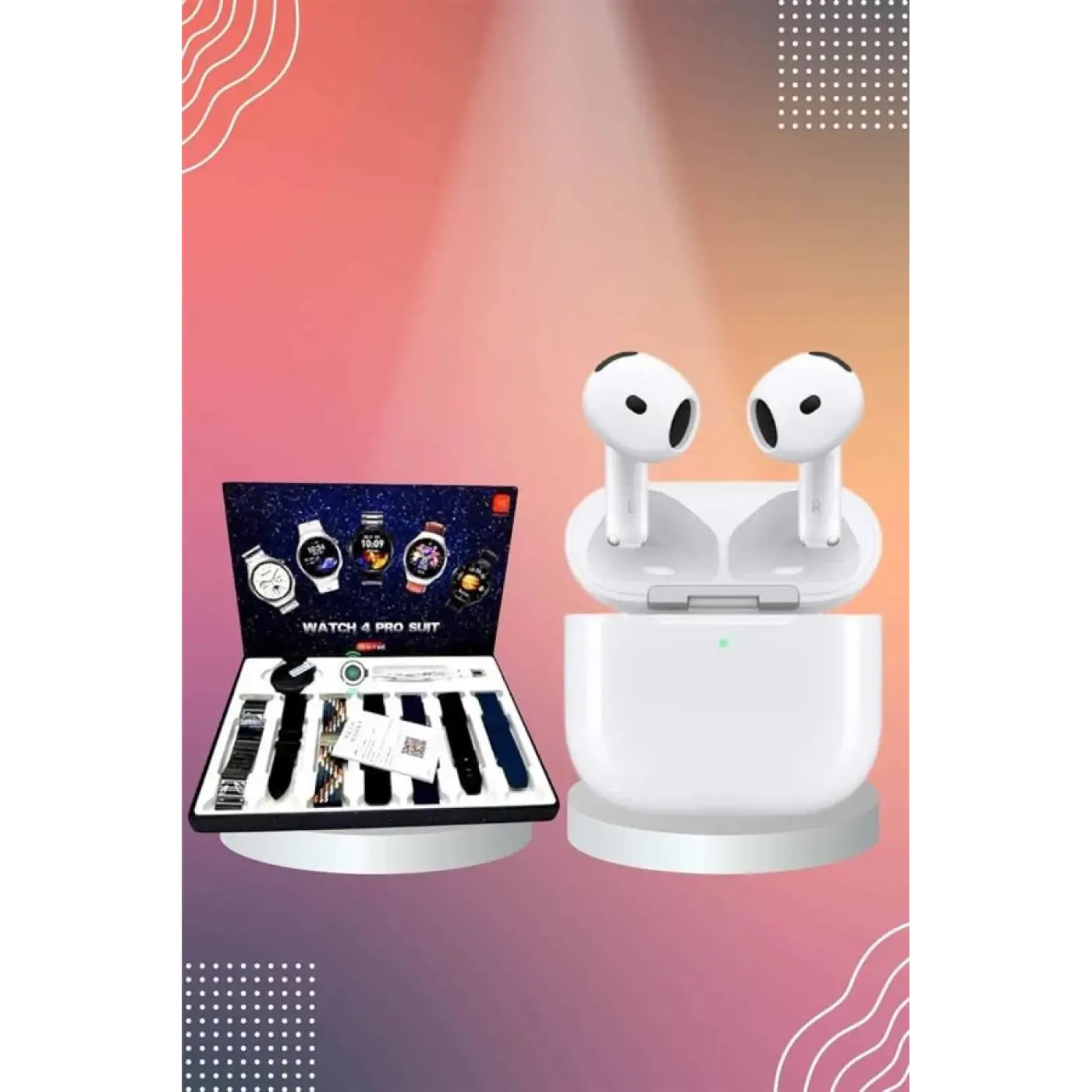 3.Nesil TWS Bluetooth Kulaklık Bluetooth Bağlantılı Akıllı Saat Amoled Ekran Plastik Hasır Kordon