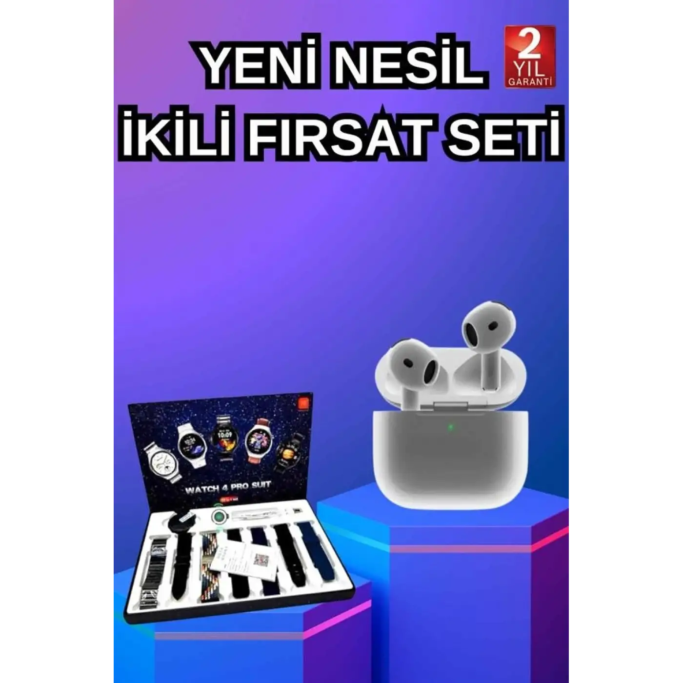 3.Nesil TWS Bluetooth Kulaklık Bluetooth Bağlantılı Akıllı Saat Amoled Ekran Plastik Hasır Kordon
