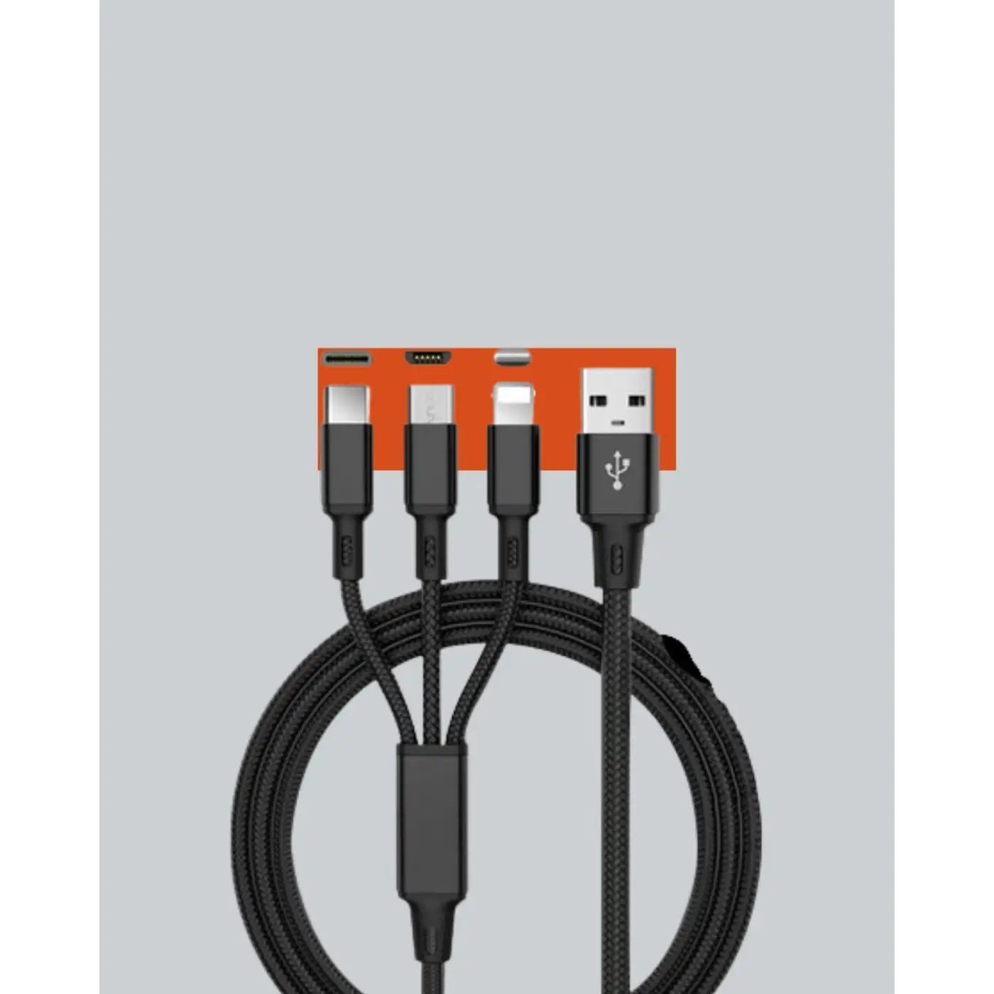 3’ü 1 Arada Hızlı Şarj Kablosu – iOS Android Type-C Uyumlu