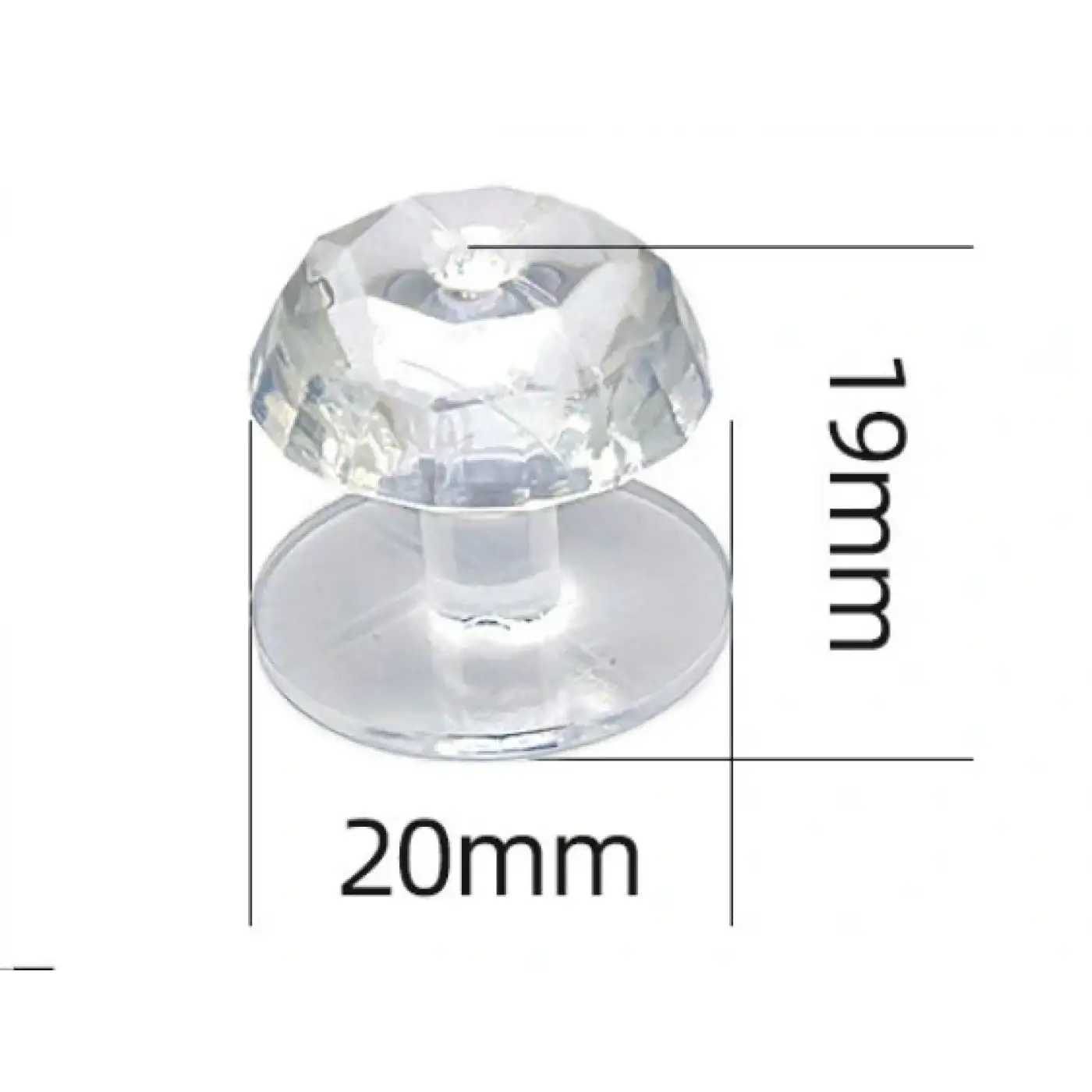 4 Adet Kristal Tasarımlı Çok Amaçlı Yapışkanlı Tutacak Buton