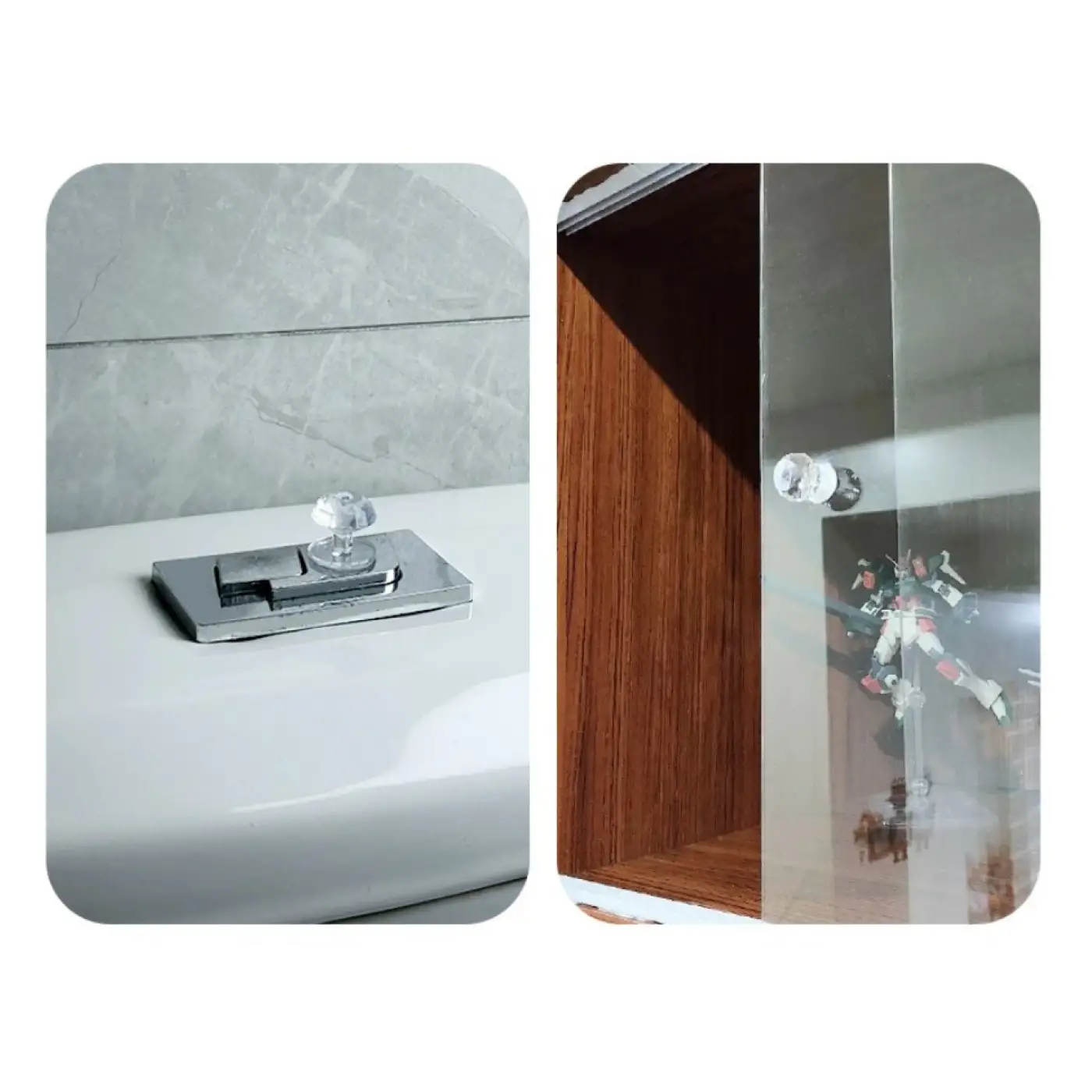 4 Adet Kristal Tasarımlı Çok Amaçlı Yapışkanlı Tutacak Buton