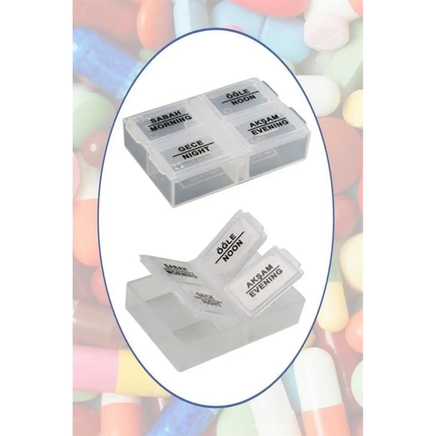 4 Öğün Günlük Hap İlaç Saklama Taşıma Kutusu İlaç Hatırlatıcı