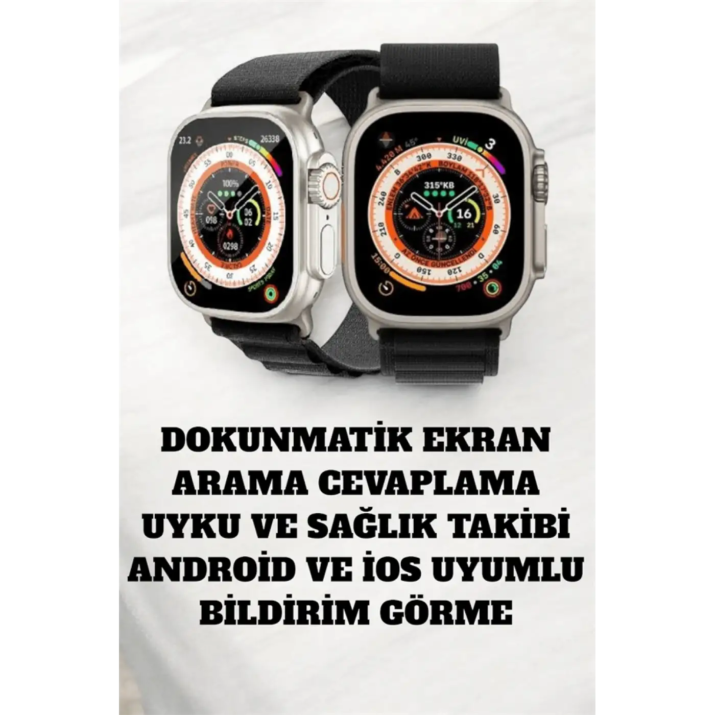 49MM Ekranlı, Kan Basıncı ve Adımsayar Özellikli Bluetooth Akıllı Saat