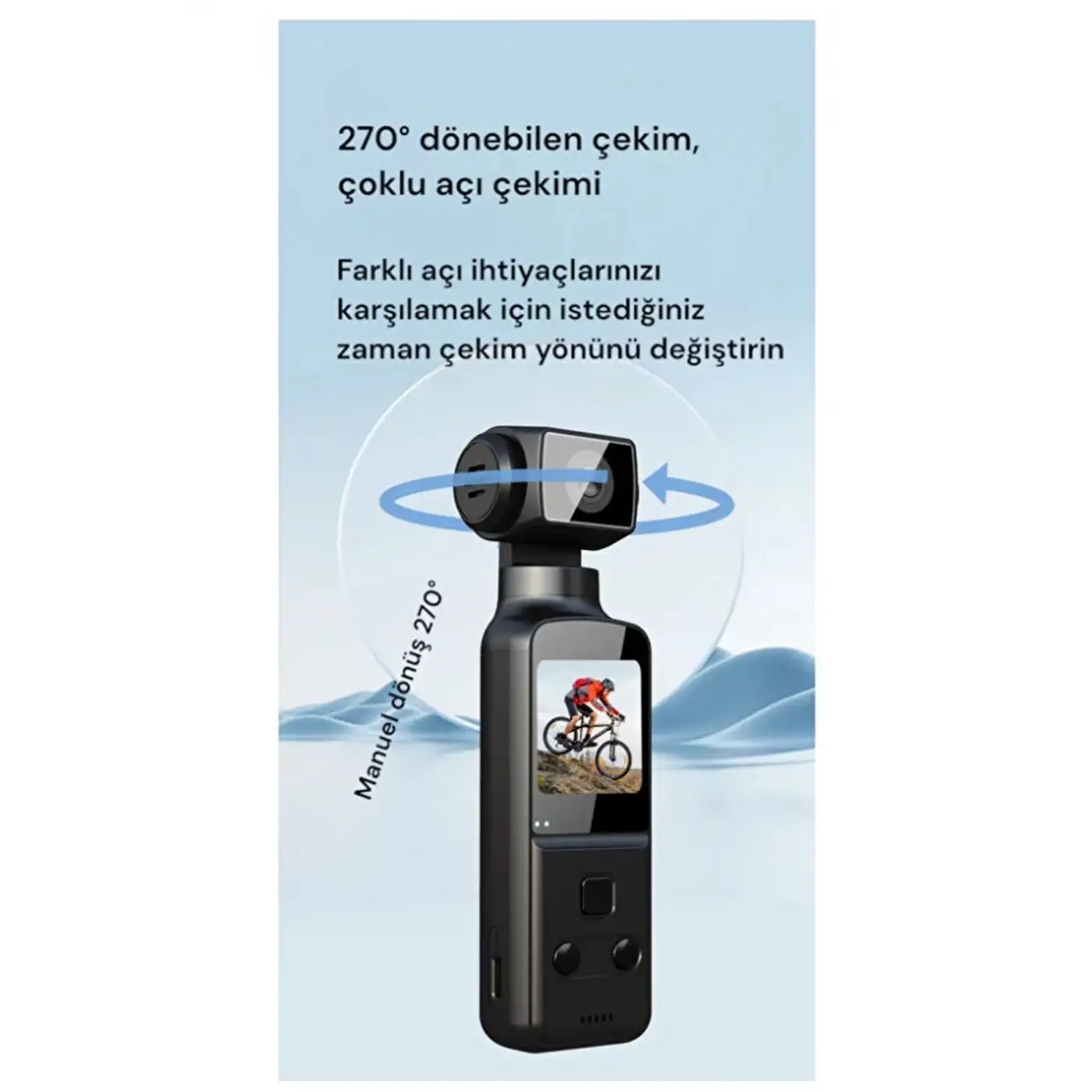 4k Ultra Hd 270° Döndürülebilir Su Geçirmez Wifi Vlog Spor Ve Aksiyon Kamerası