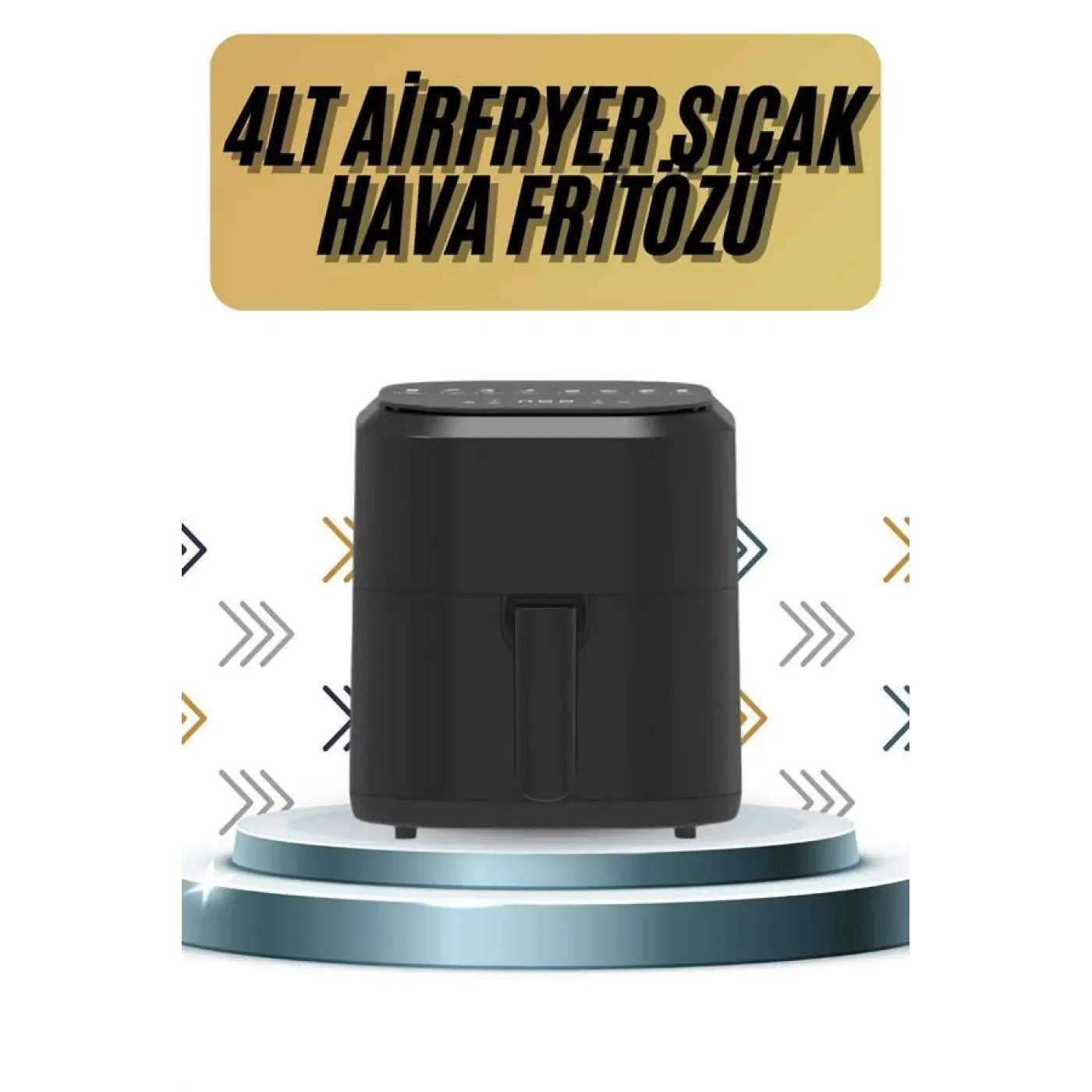 4L Airfryer Hazneli Hava Fritözü Yağsız Fritöz Taşınabilir Fırın İşlevi Gören Pratik