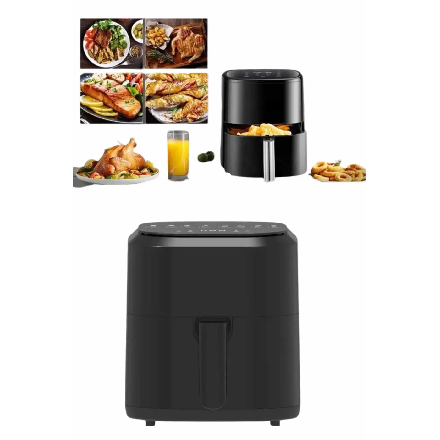 4L Airfryer Hazneli Hava Fritözü Yağsız Fritöz Taşınabilir Fırın İşlevi Gören Pratik