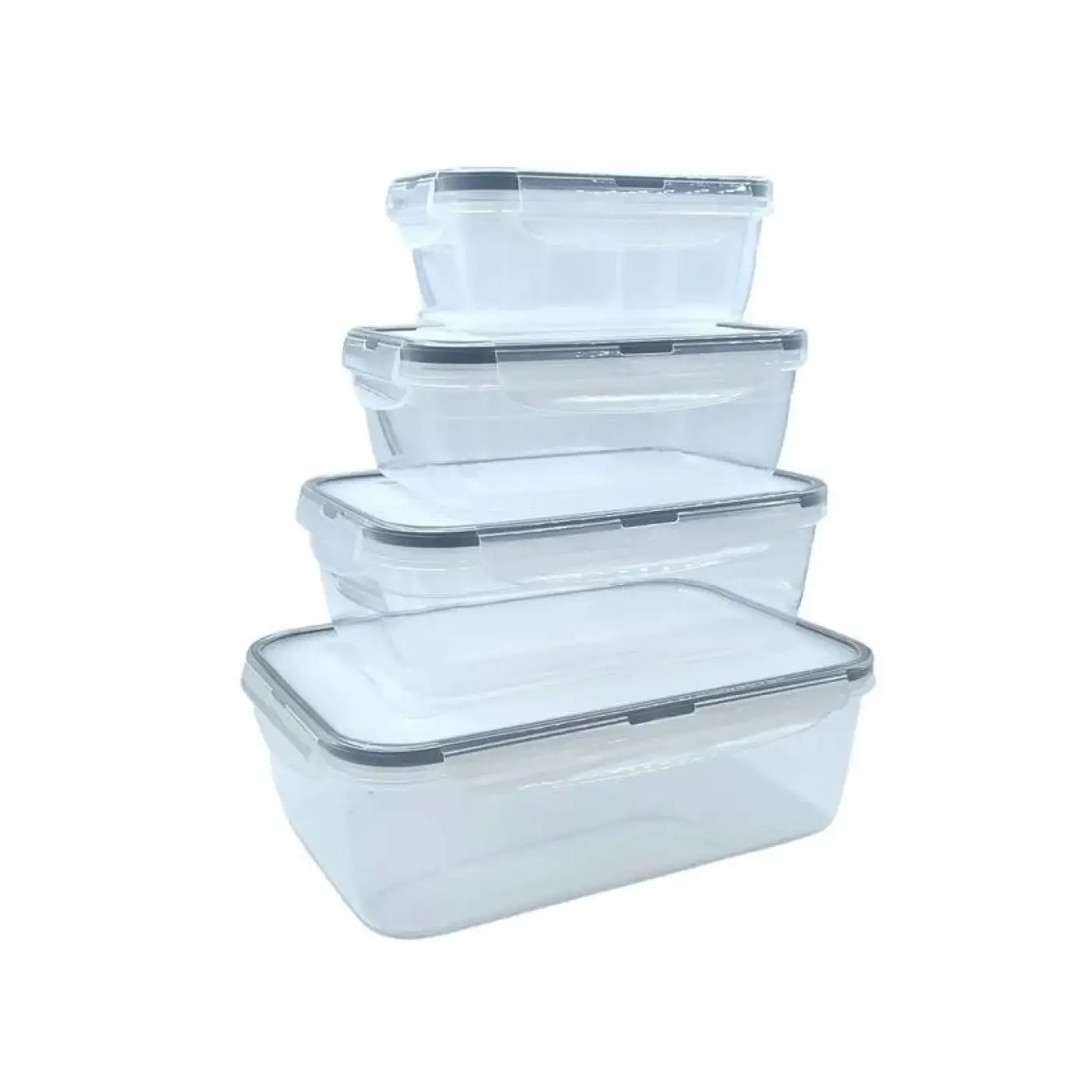 4lü İç İçe Sızdırmaz Contalı Kilitli Kapaklı Plastik Erzak Saklama Kapları Lc315