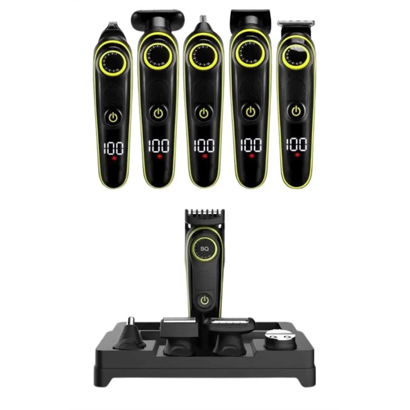 5 Başlıklı Şarjlı Tıraş Makinesi Led Ekran Saç Sakal Ense Tıraşına Uygun Bakım Seti