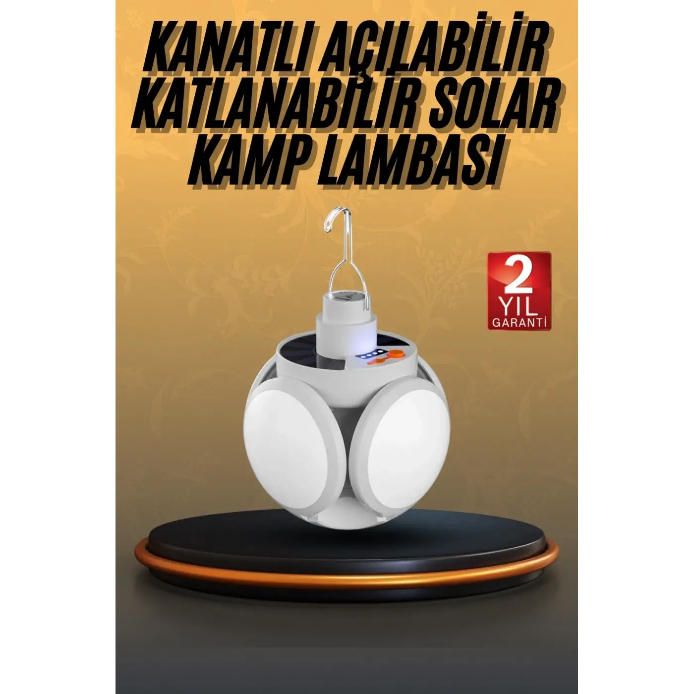 5 Kanatlı Bahçe Aydınlatma Led Askılı Solar Güneş Enerji Usb Sarjlı