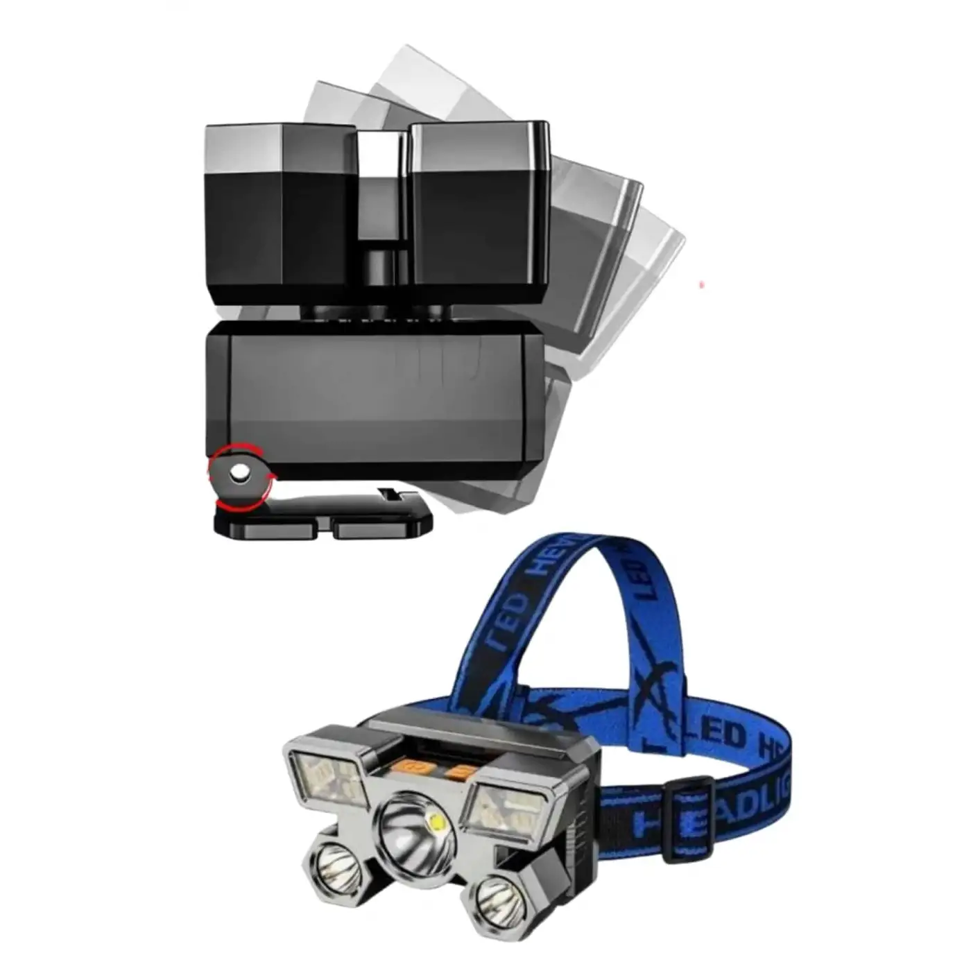 5 LED Far Şarj Edilebilir Güçlü Kafa Lambası Kamp Lambası 4 Modlu (Kopya)