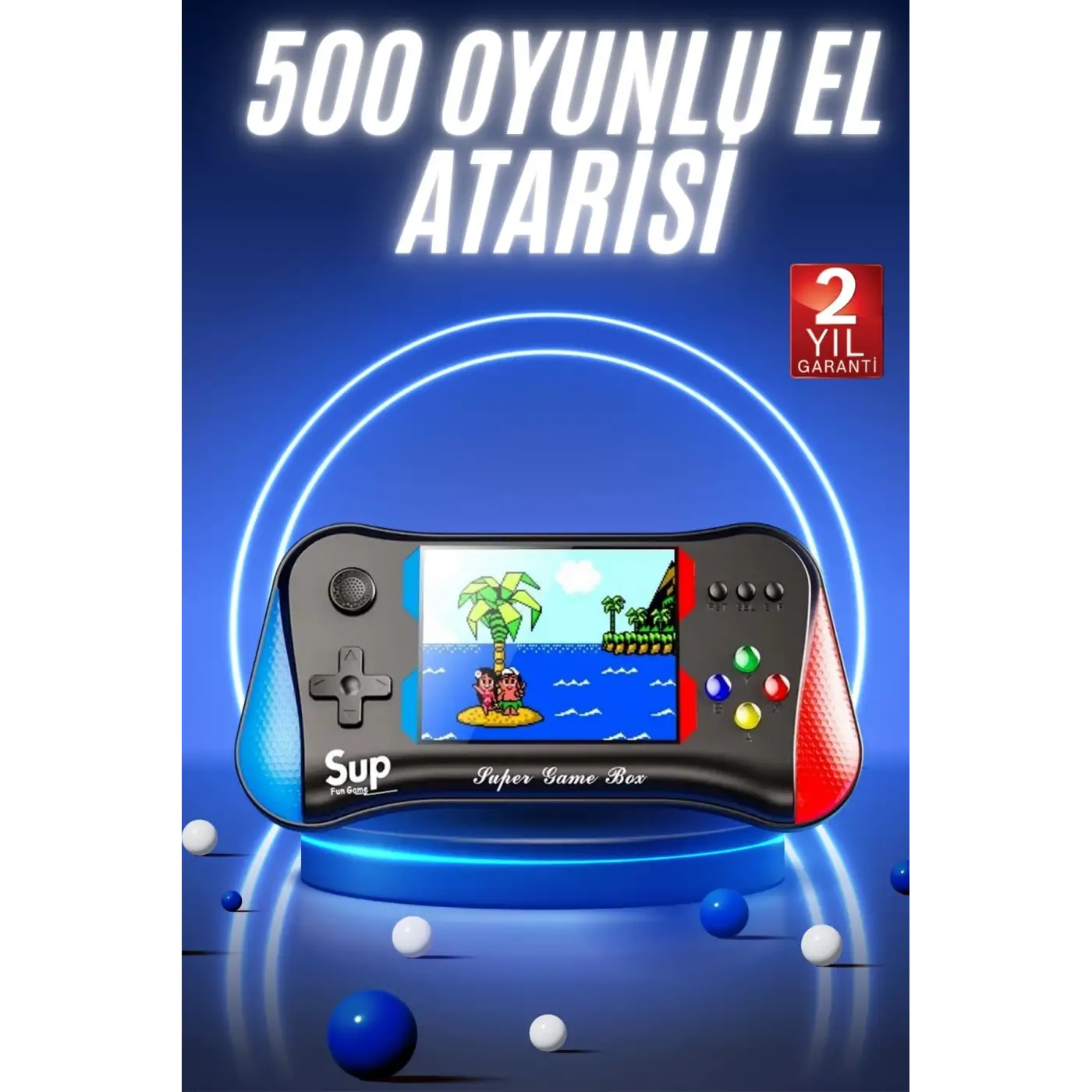500 Oyunlu Retro Sup Konsolu Taşınabilir Mini Gamepad 3,5 İnç Ekran