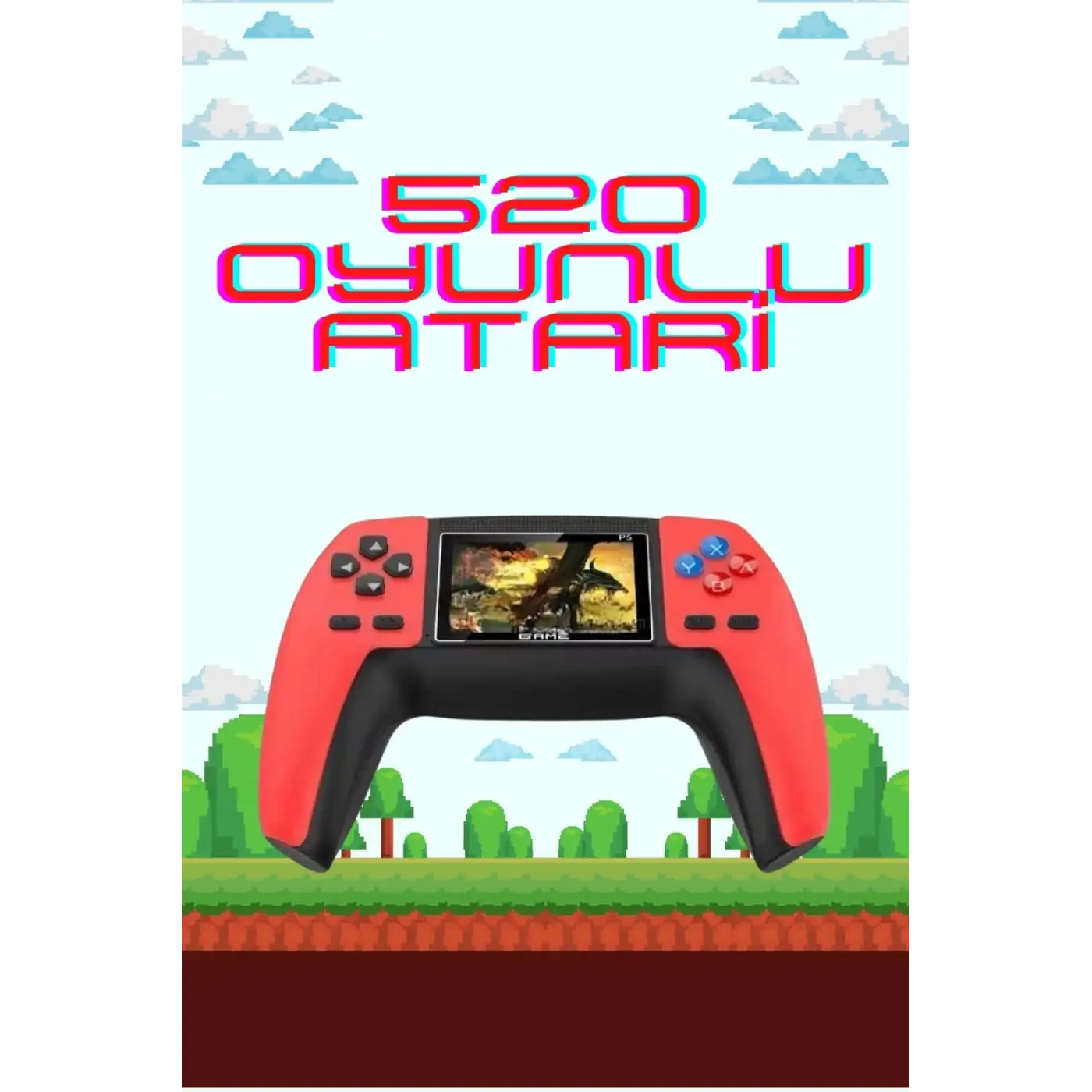 520 Retro Oyunlu El Konsolu Atari Oyun Konsolu Taşınabilir