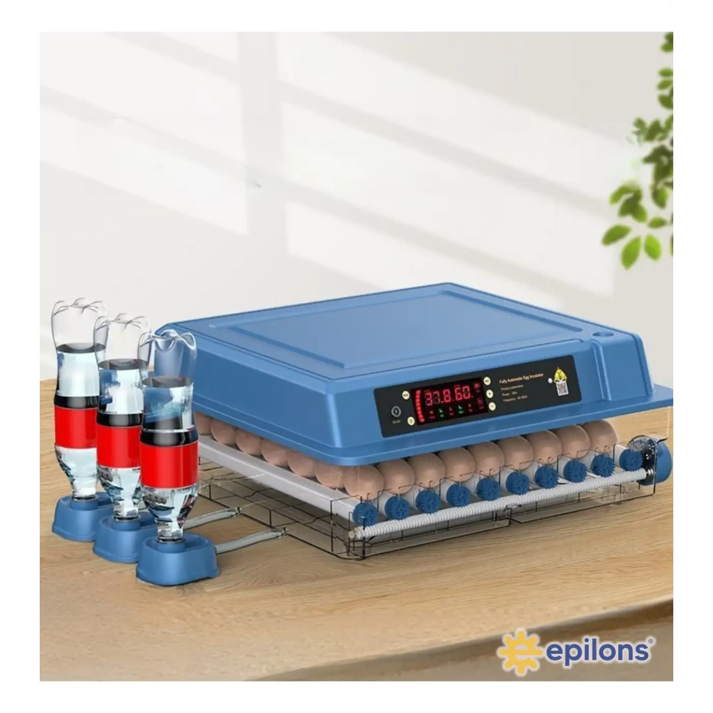 Epo-W64 Tam Otomatik Kuluçka Makinesi 64 Yumurta Kapasiteli Civciv Kaz Ördek Uyumlu + Yedek Motor