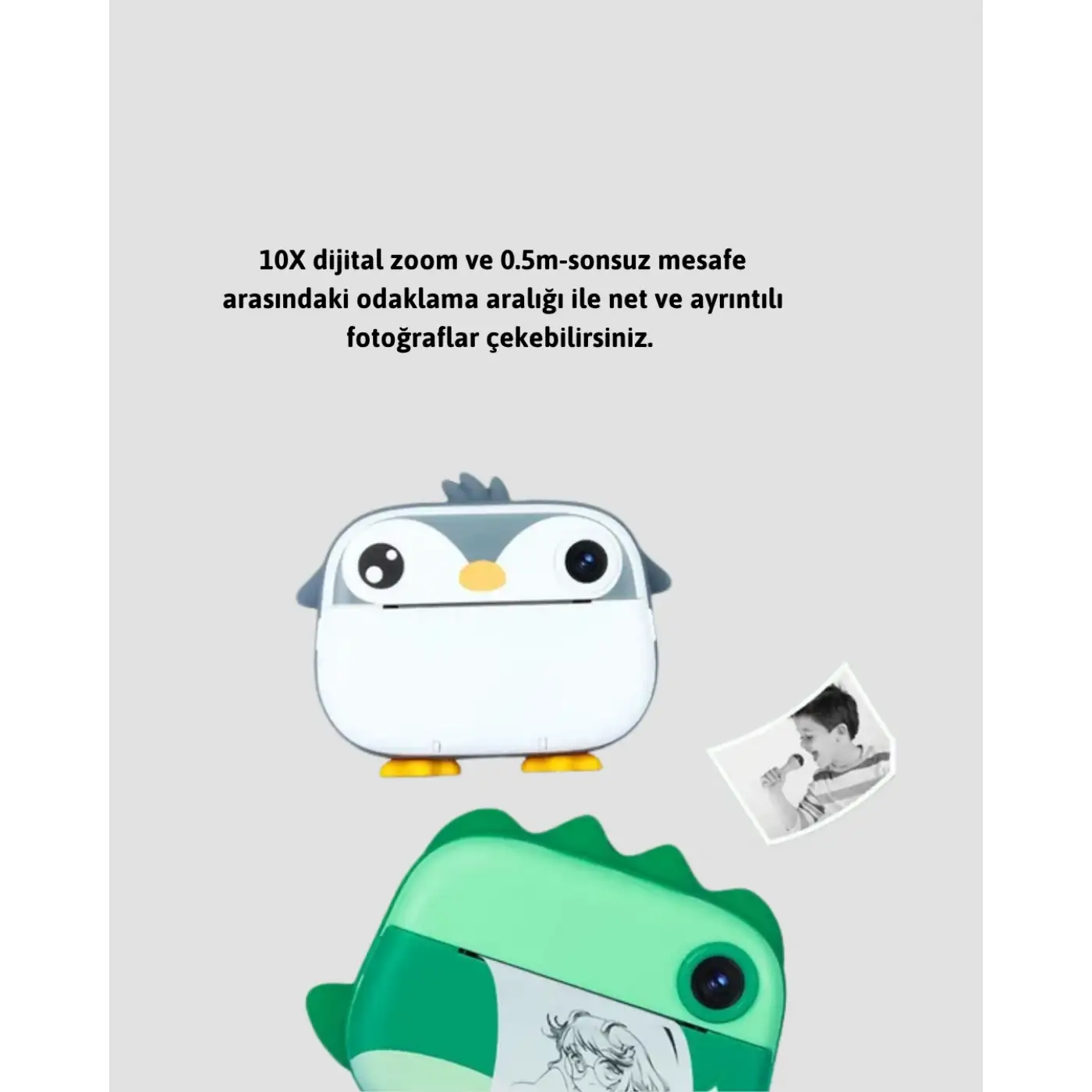 64GB TF Kart Destekli Çoklu Dil Seçeneği Sunan Anında Baskı Kamera