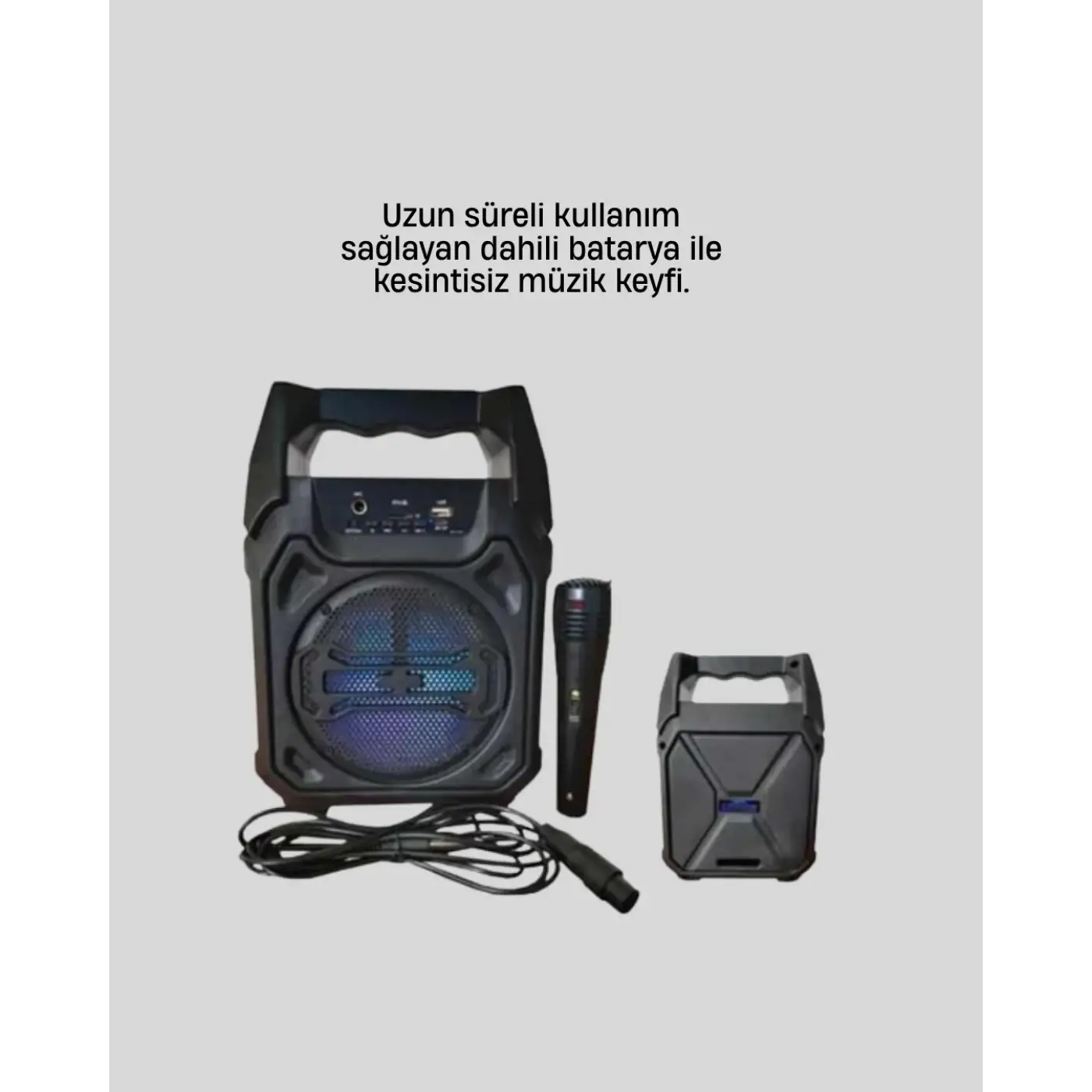 6.5 İnç Bluetooth Hoparlör Mikrofonlu Taşınabilir Karaoke ve Parti Sistemi