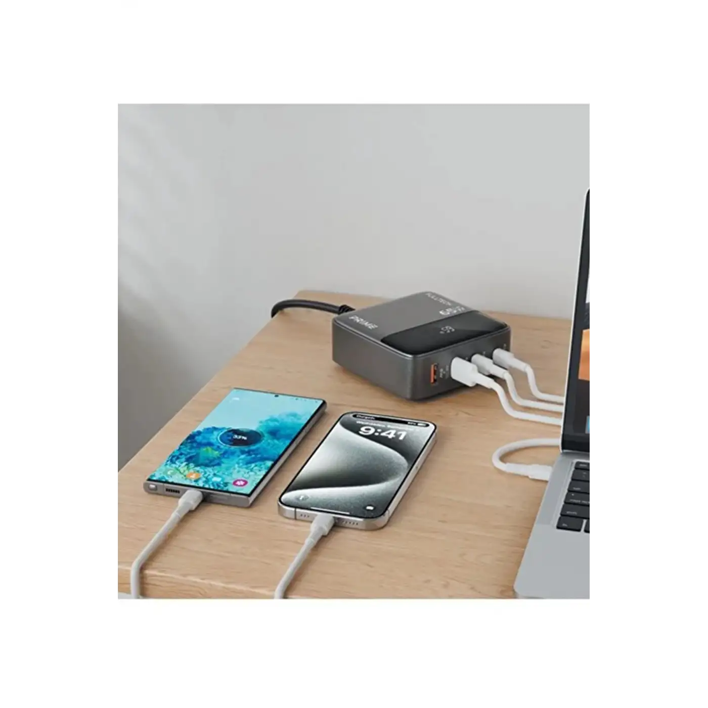 65w Masaüstü 4 Portlu Hızlı Şarj Cihazı İstasyonu 2xusb-a, 2xtype-c Giriş,1,5 Mt. Kablo