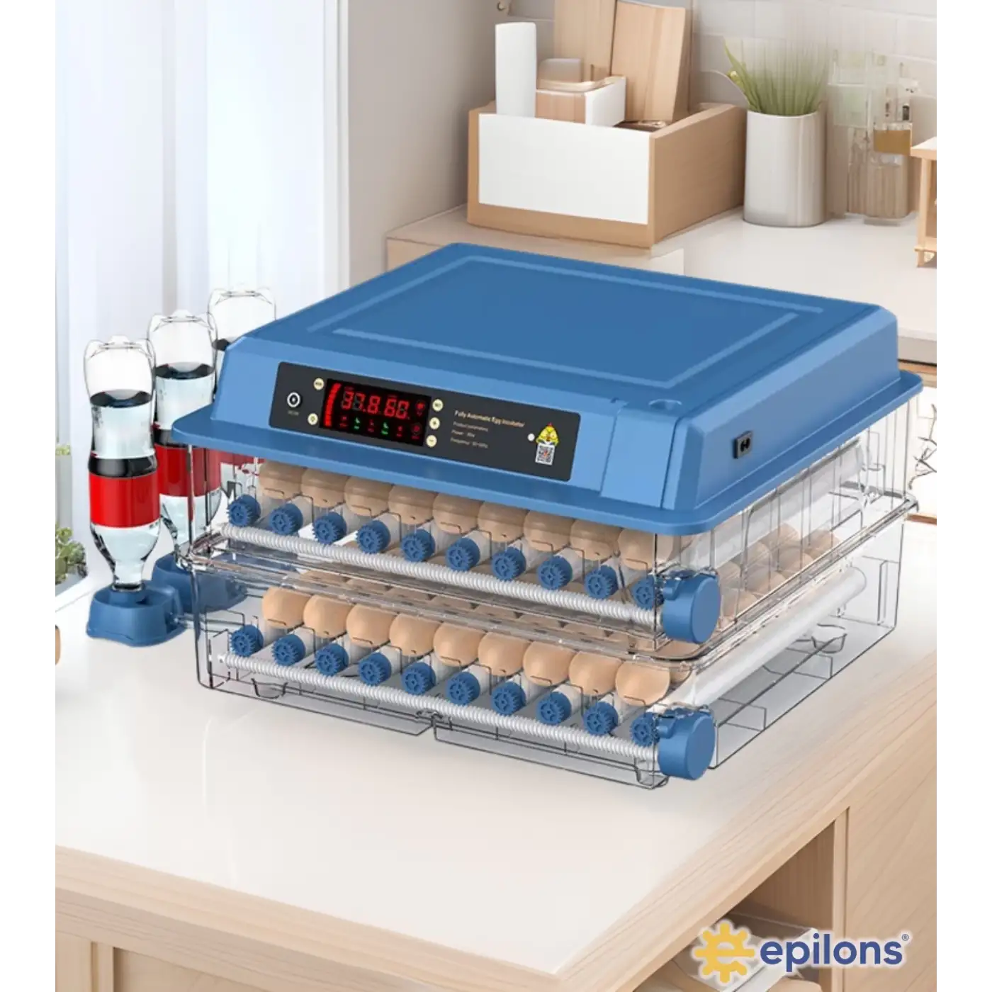 120 Yumurta Kapasiteli Tam Otomatik Kuluçka Makinesi - Civciv, Kaz, Hindi ve Ördek Yetiştiriciliği Epo-W120 Yedek Motorlu