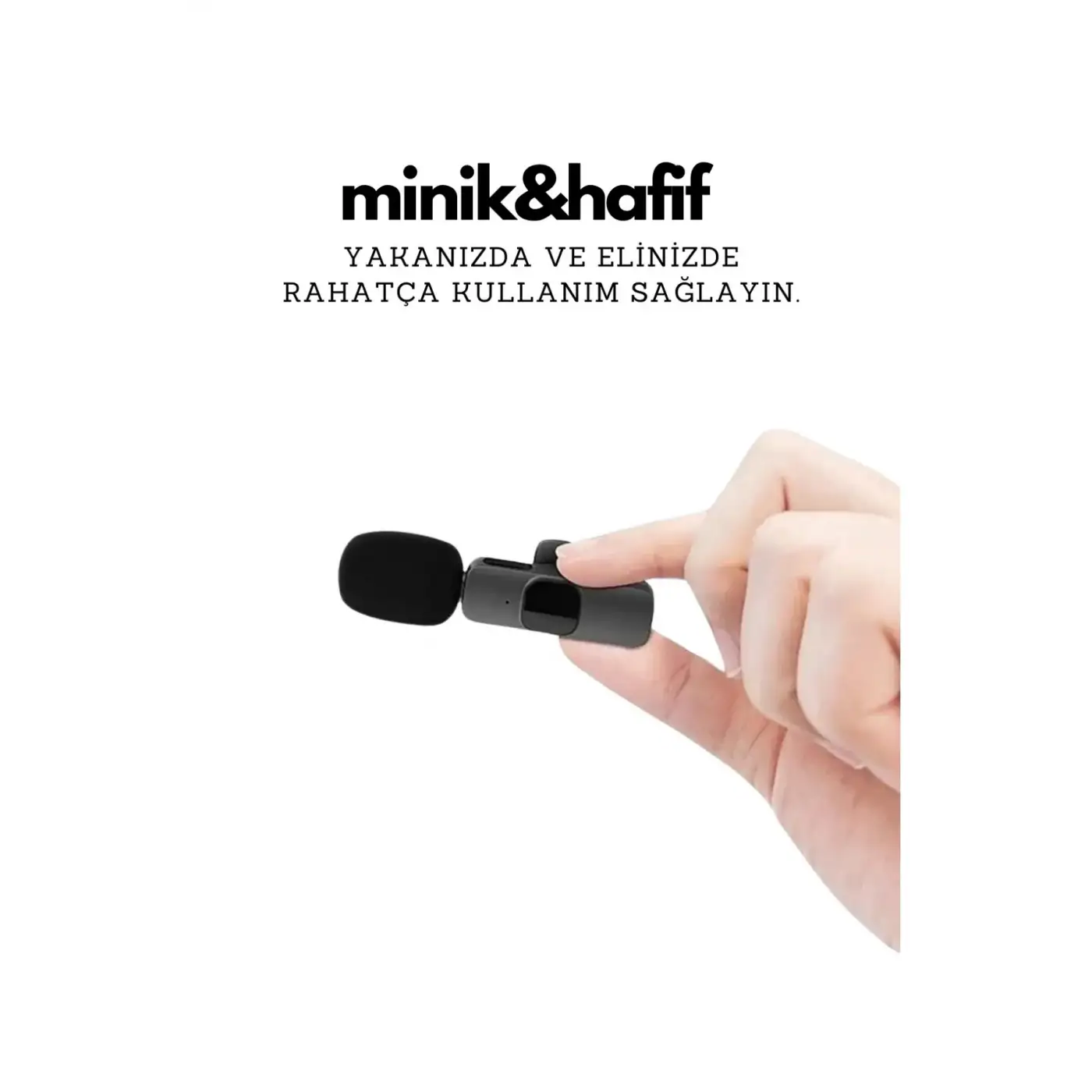 Type-C Çiftli Kablosuz Yaka Mikrofon Seti Telefon Vlog Canlı Yayın TikTok YouTube Uyumlu