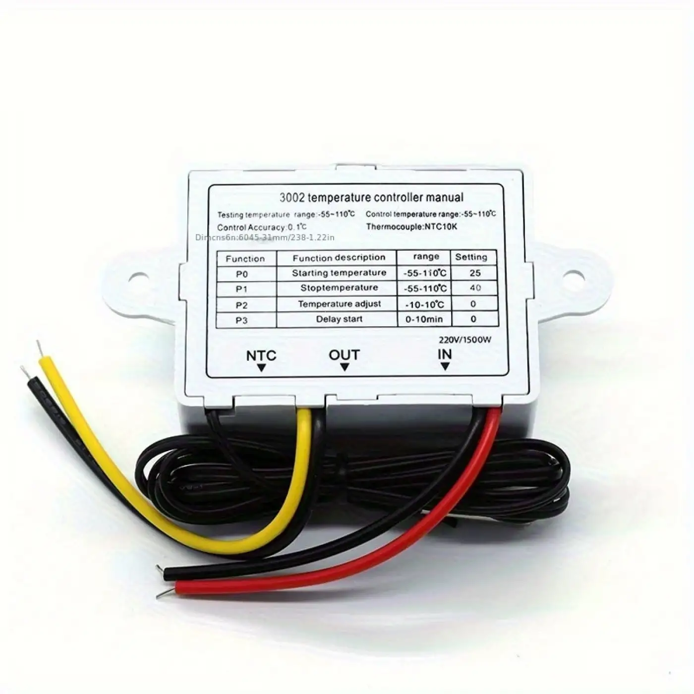 Dijital Termostat XH-W3002 LED Ekranlı Sıcaklık Kontrol Cihazı 220V