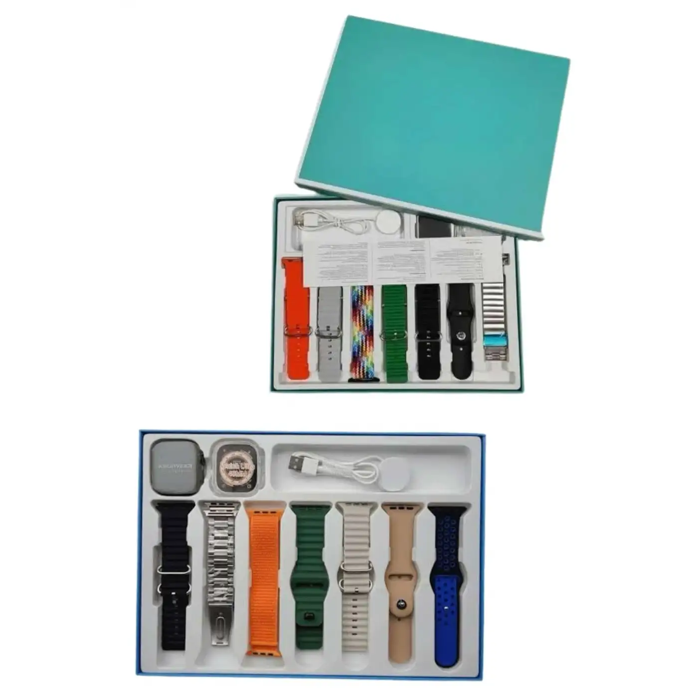 7 Kordonlu Unisex Akıllı Saat Çoklu Kordon Seçeneği Amoled Ekran