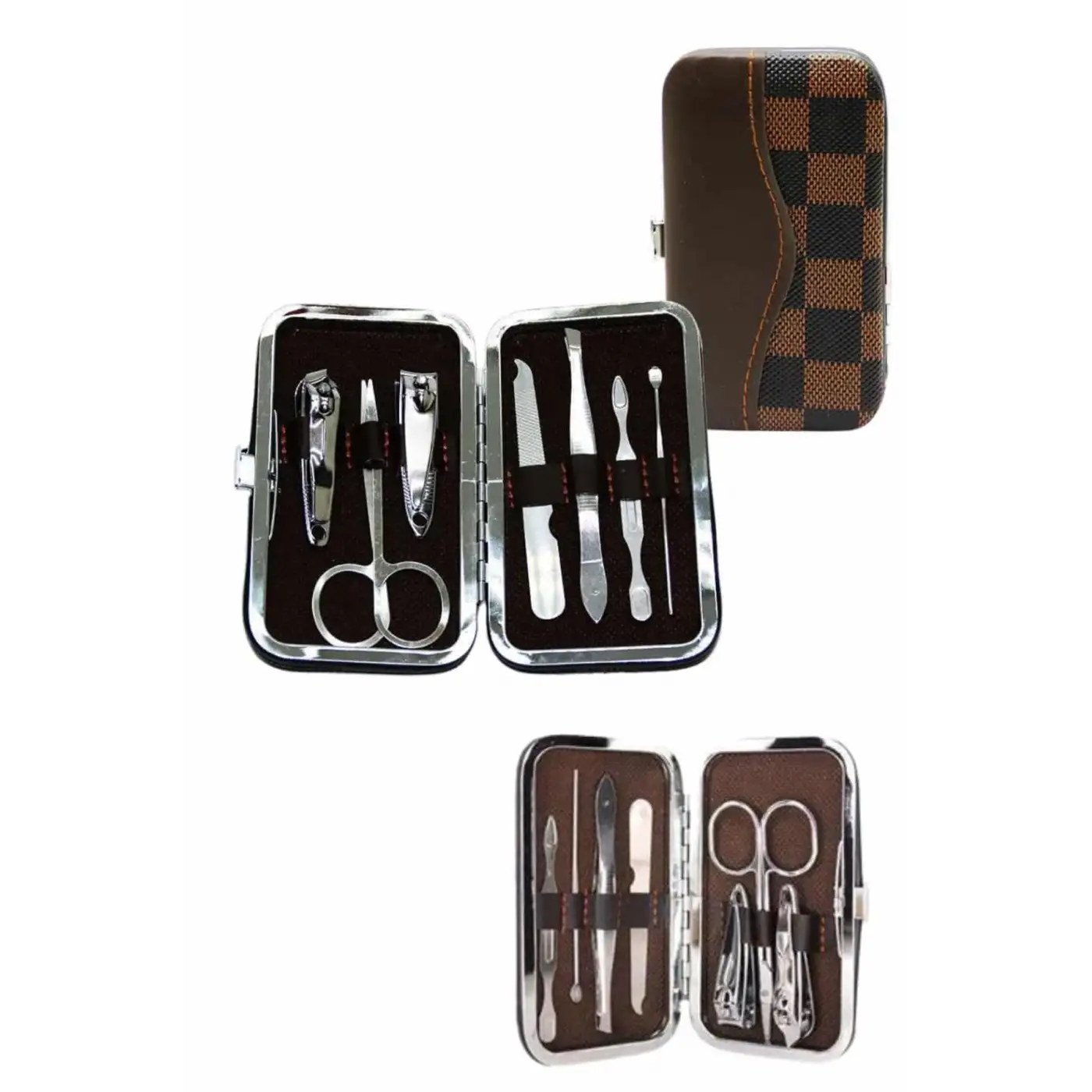 7 Parça Paslanmaz Çelik Manikür ve Pedikür Seti Çantalı Profesyonel
