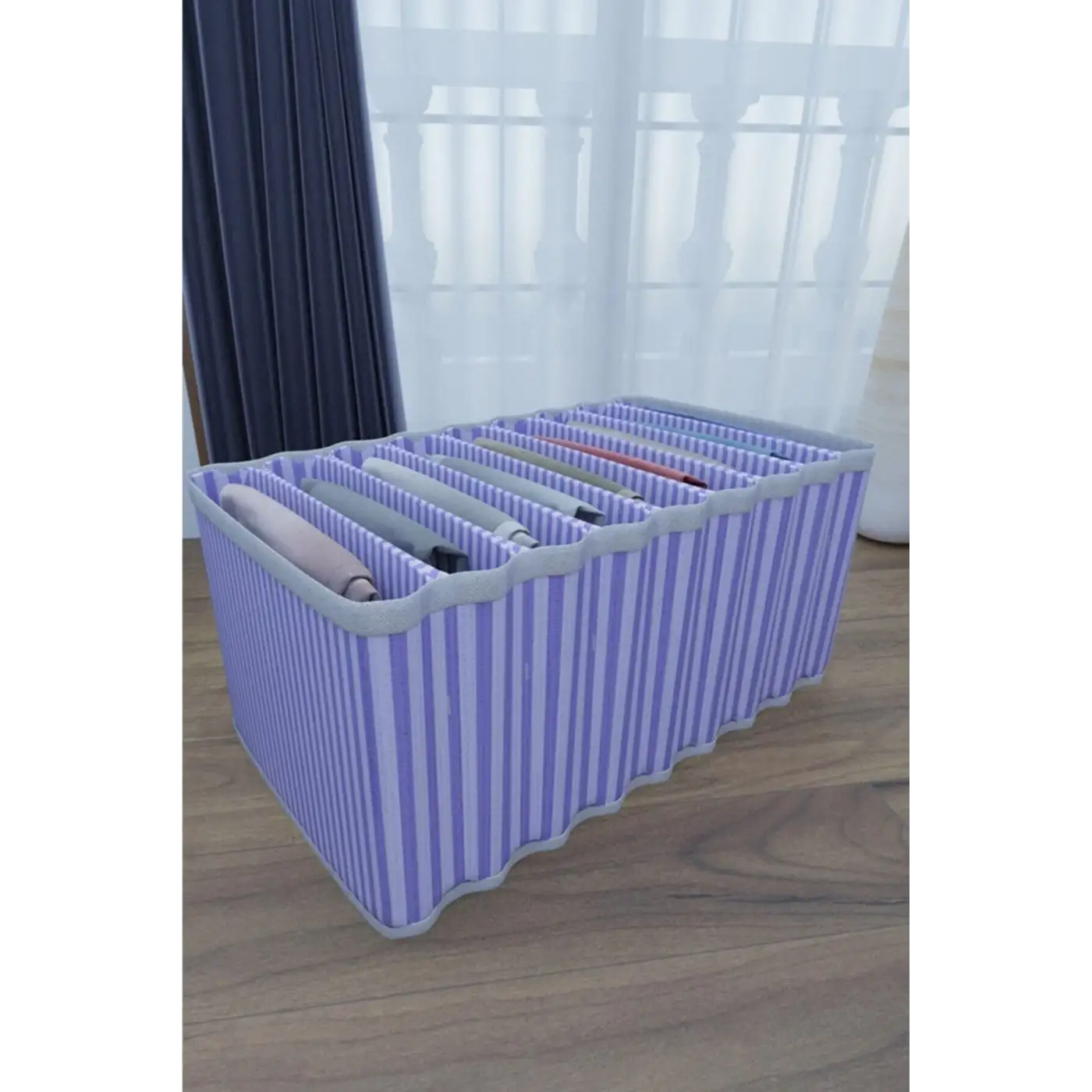 8 Bölmeli Dolap ve Çekmece Içi Düzenleyici Akordiyon Organizer L-00517 (3 Adet)