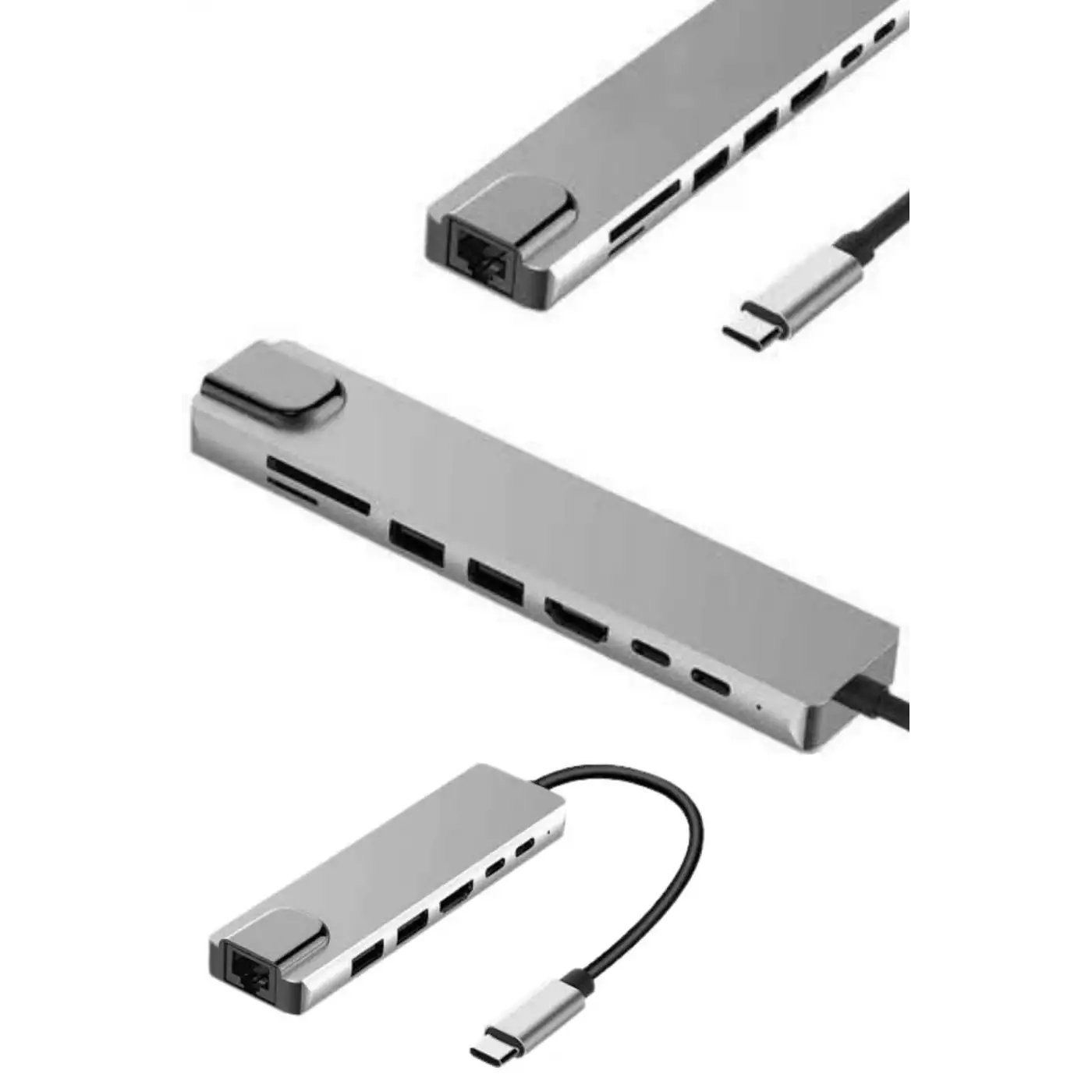 8 Portlu Macbook Çevirici Type C Hub  SD TF USB Çoğaltıcı Ethernet