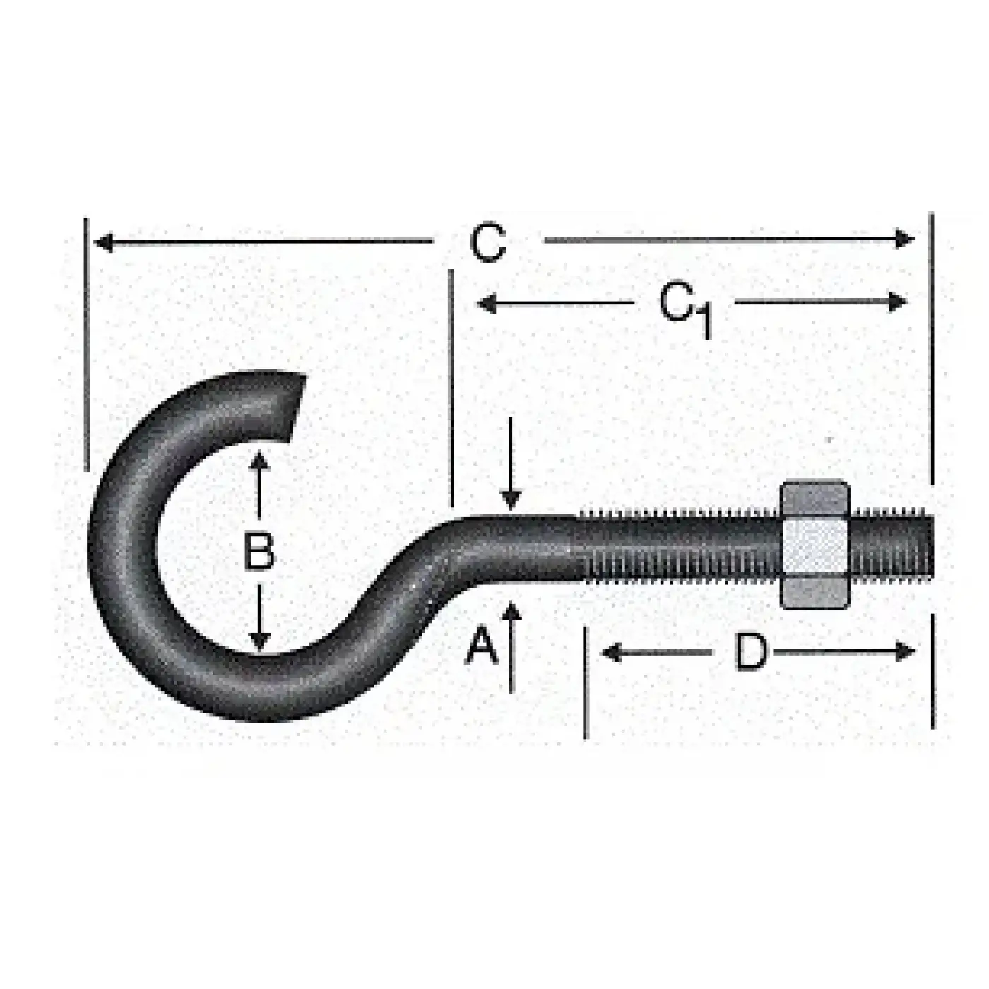 Açık Metrik Kanca M5 / 21x80 - 100 Adet