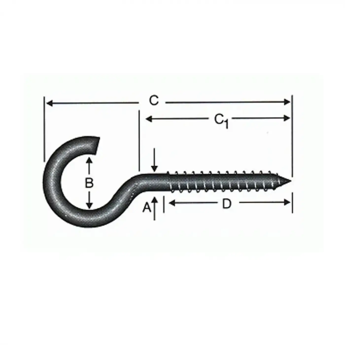 Açık Piton, Kanca, Çengel 23x150 - 100 Adet