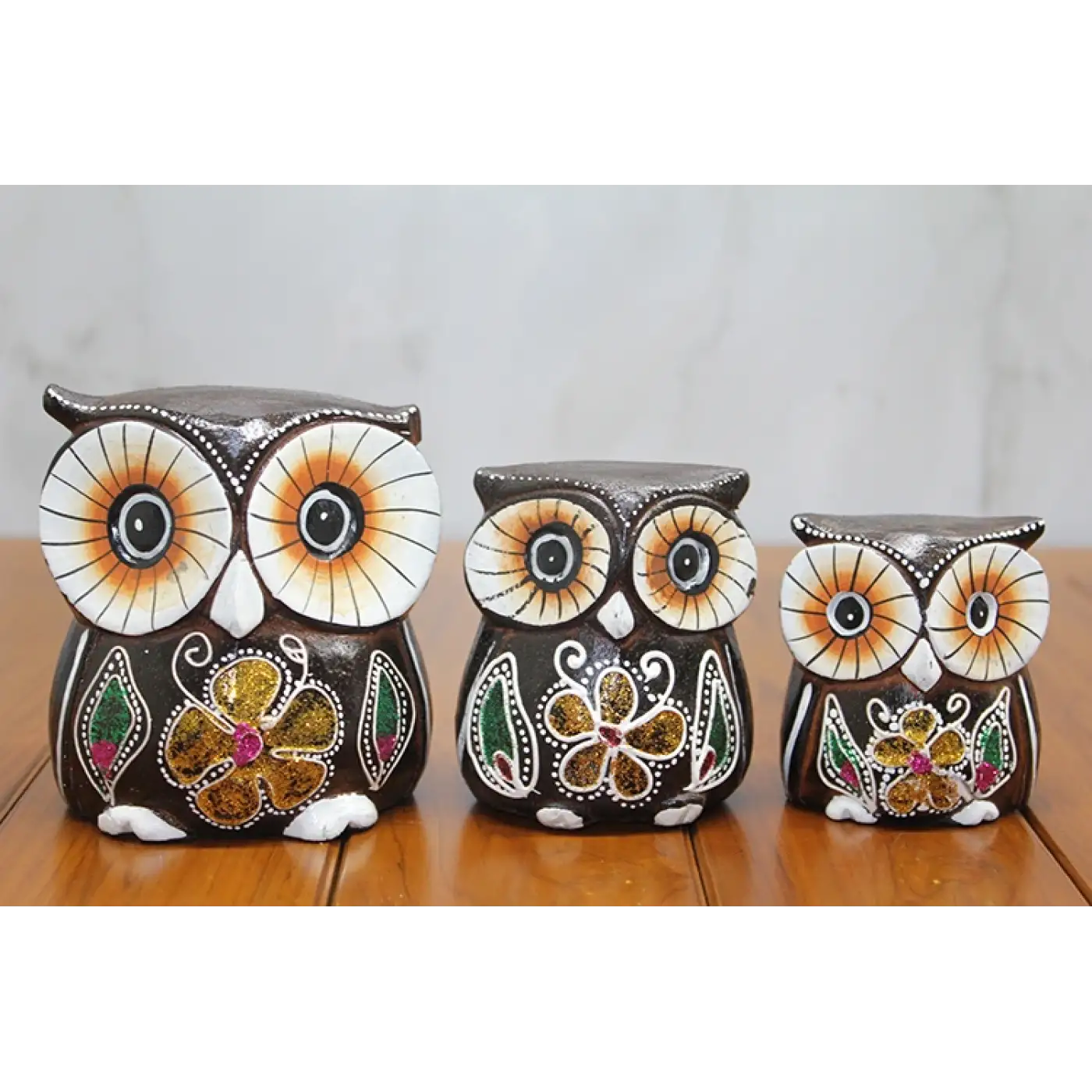 Ahşap 3lü Baykuş Seti Model 1