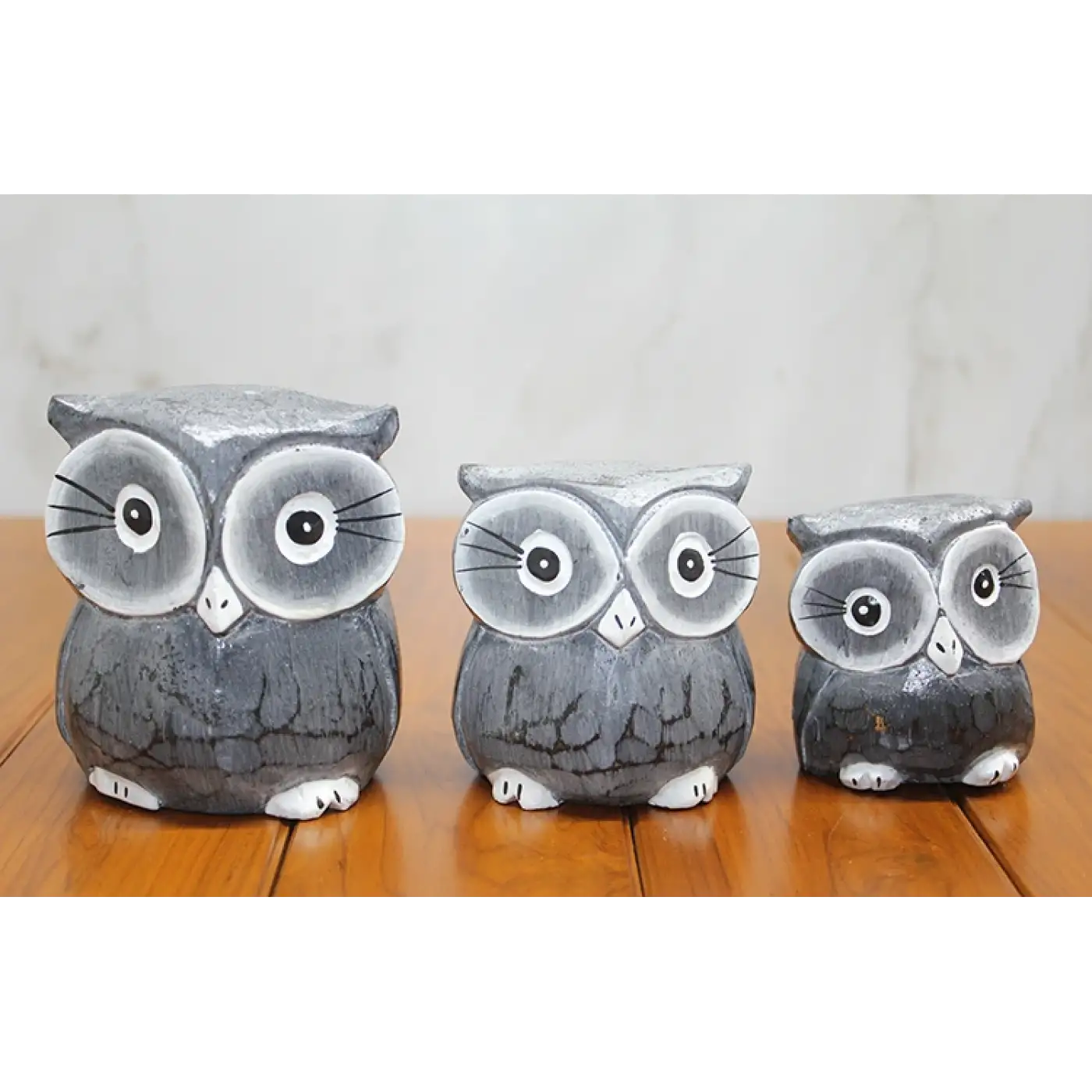 Ahşap 3lü Baykuş Seti Model 2