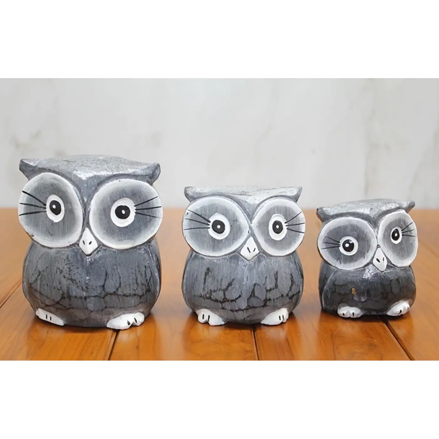 Ahşap 3lü Baykuş Seti Polos:2