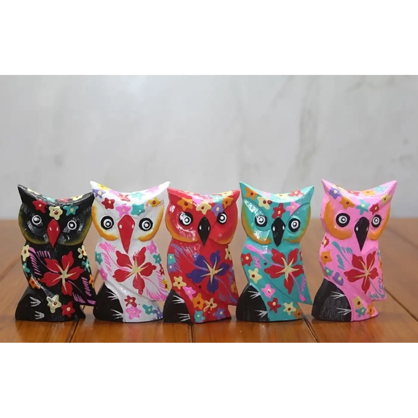 Ahşap 5li Baykuş Seti Polos-10