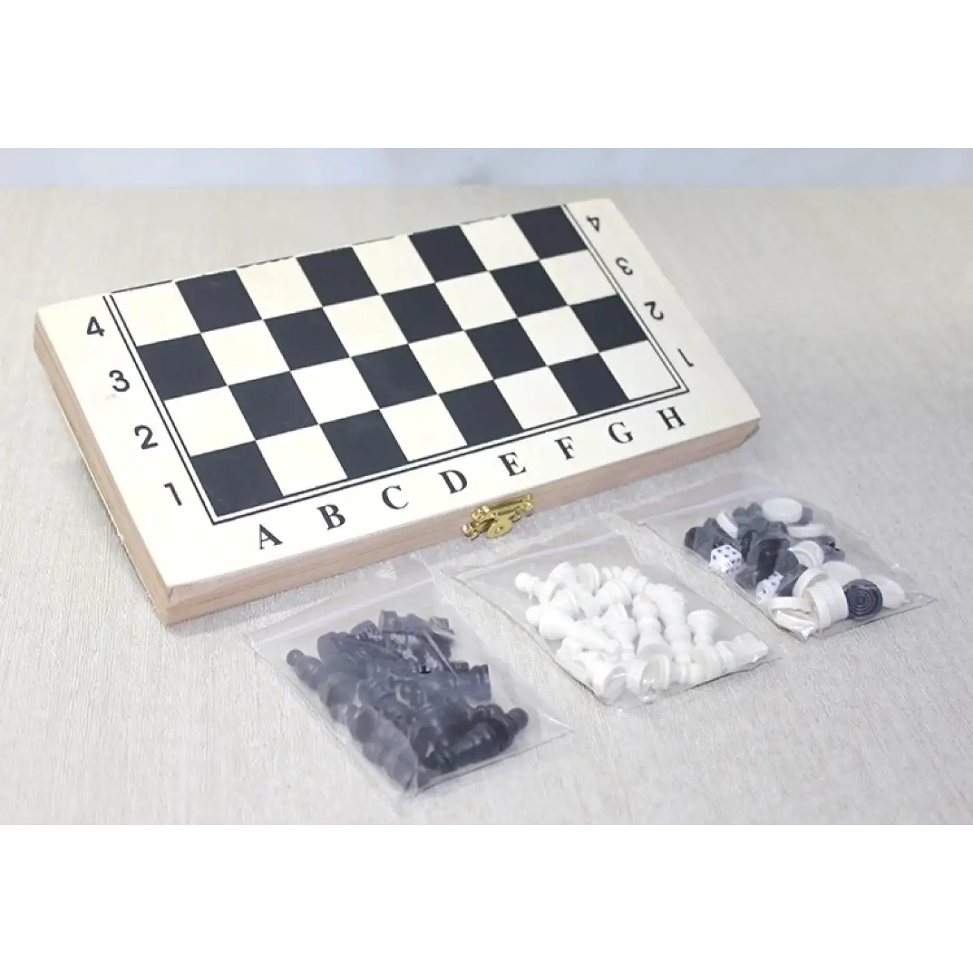 Ahşap Kutulu Satranç Ve Tavla Seti Alk4026