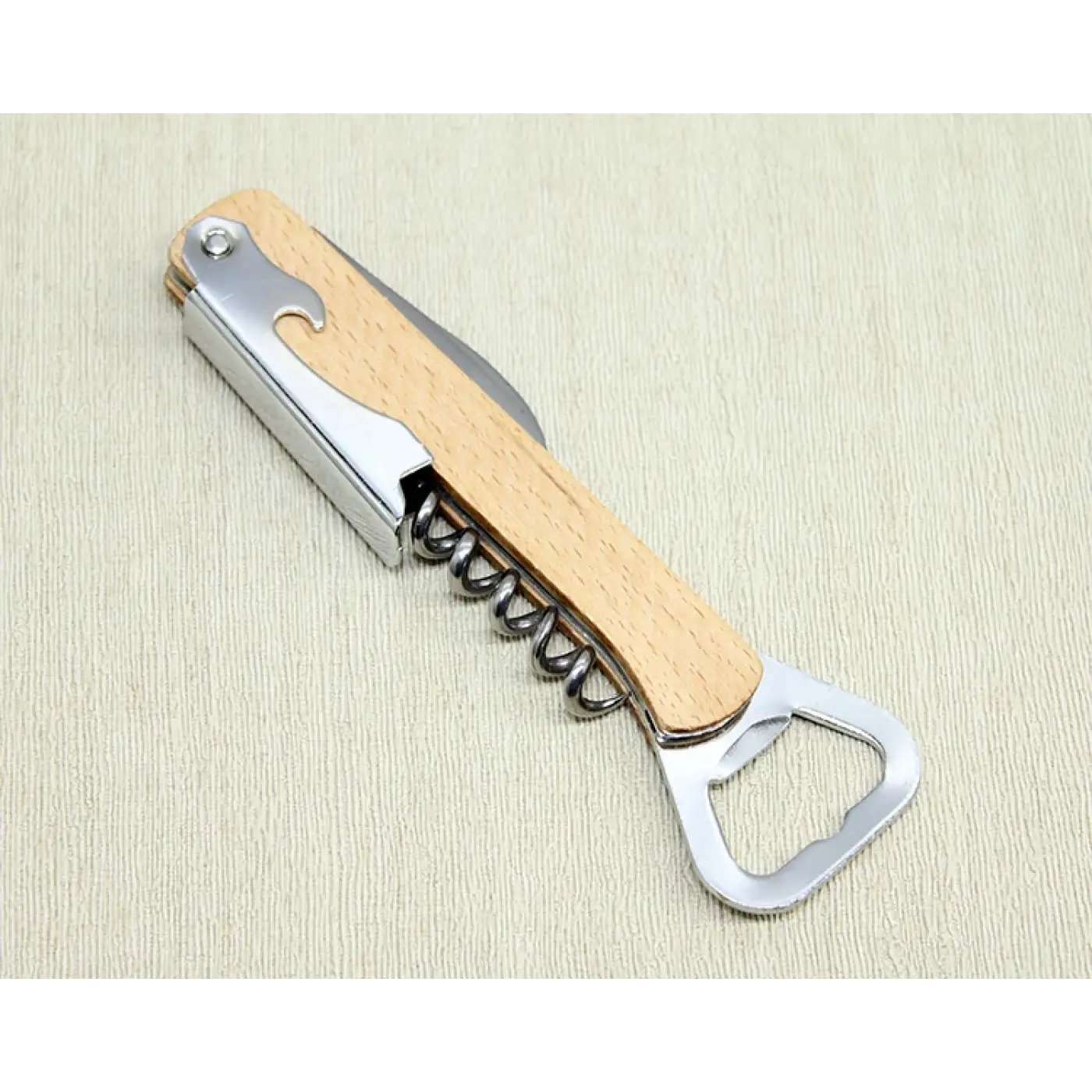 Ahşap Paslanmaz Çelik Tirbuşon Açacak